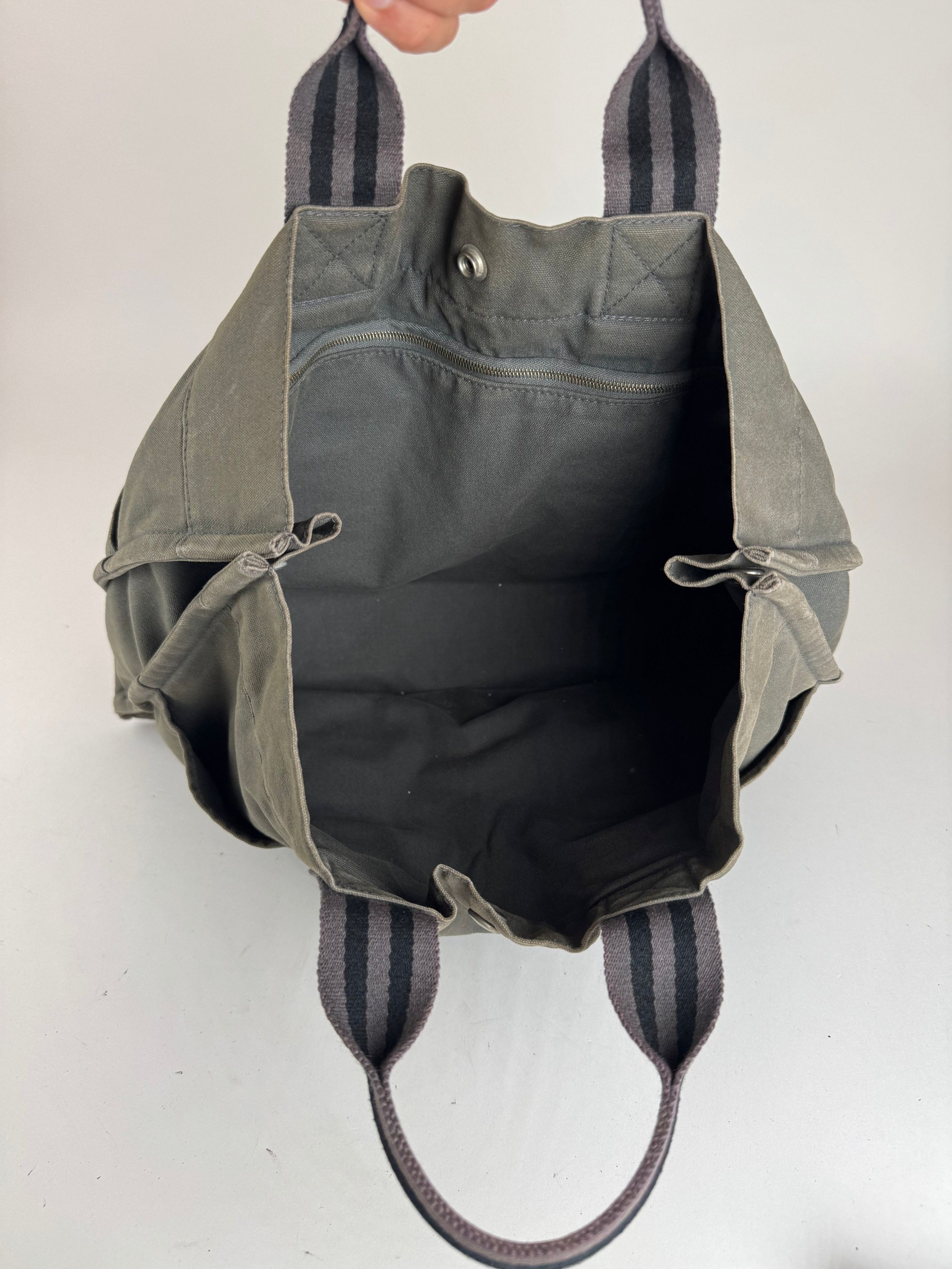 Other Vintage Hermes Canvas Shopper Grey Size ONE SIZE - 2 Thumbnail