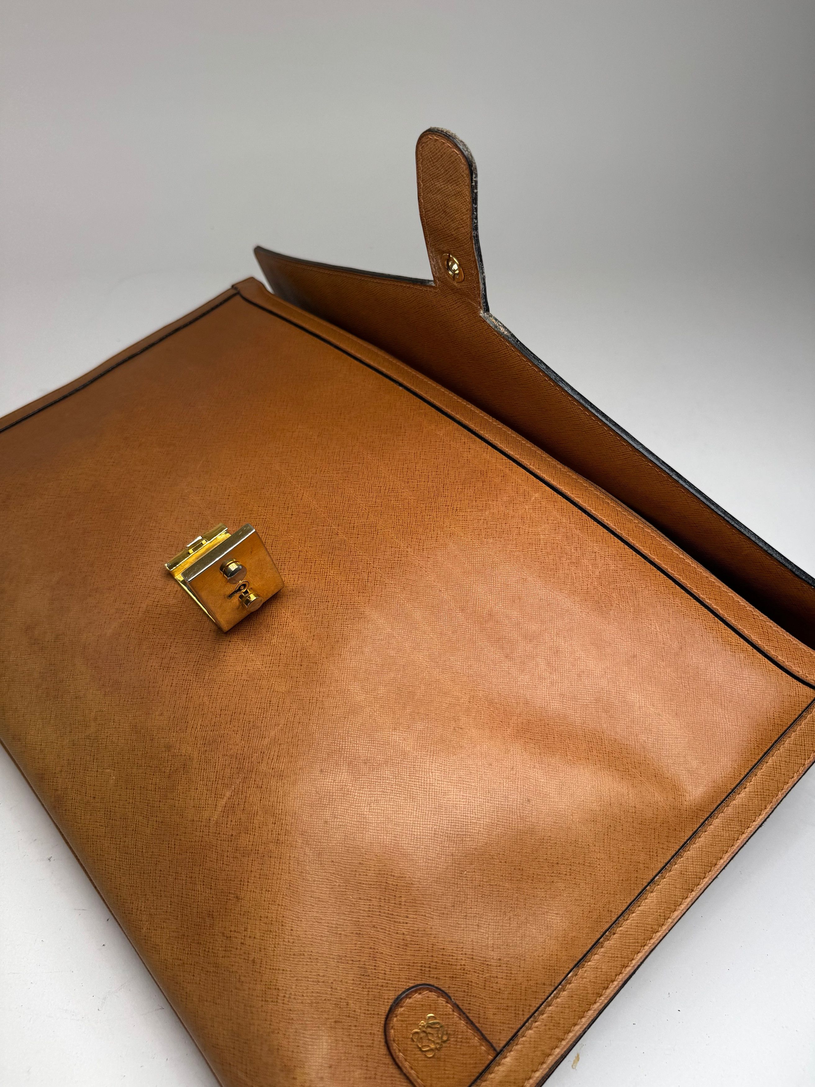 Loewe Vintage Madrid LEATHER Briefcase camel Size ONE SIZE - 5 Thumbnail