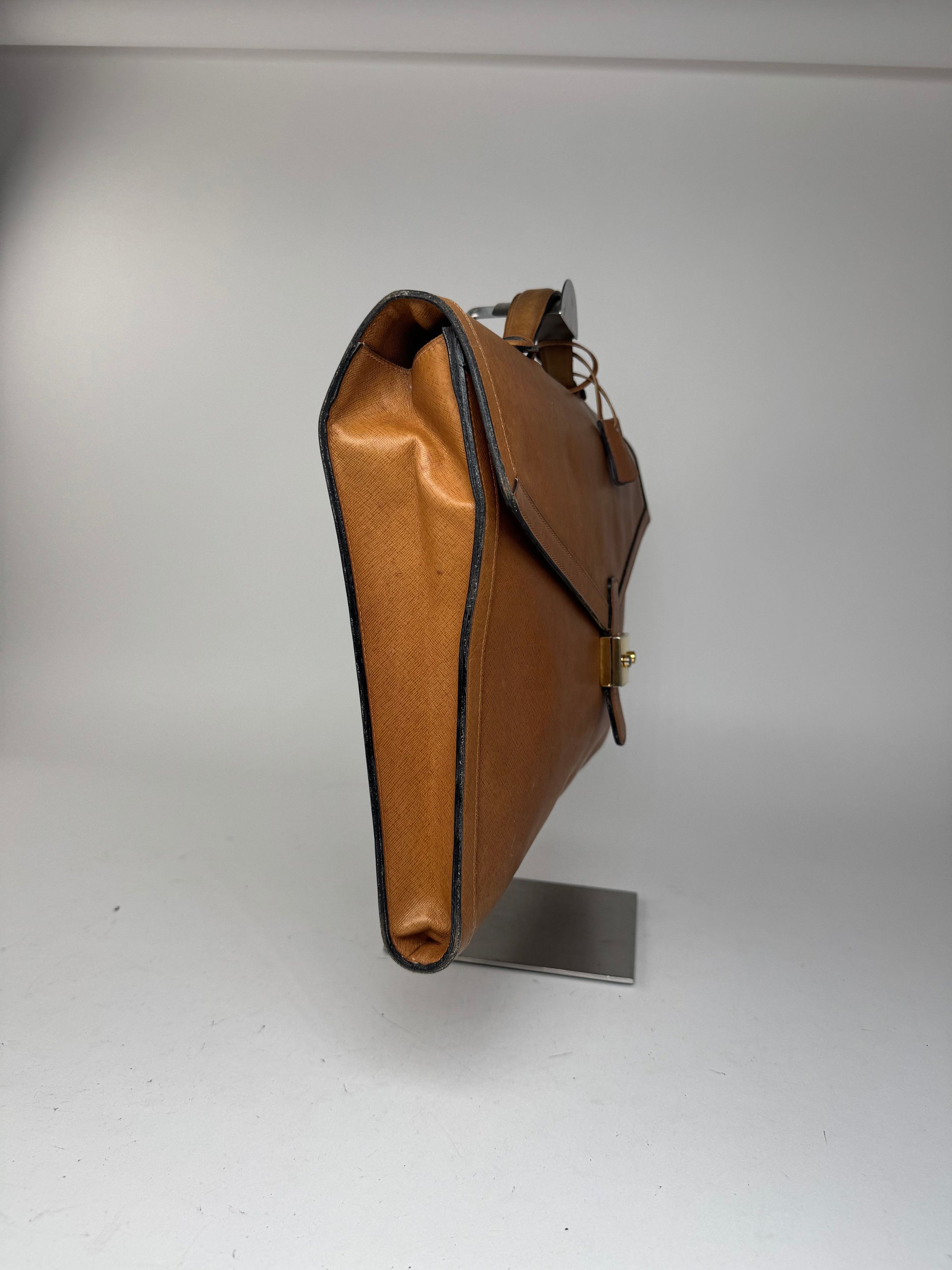 Loewe Vintage Madrid LEATHER Briefcase camel Size ONE SIZE - 7 Thumbnail