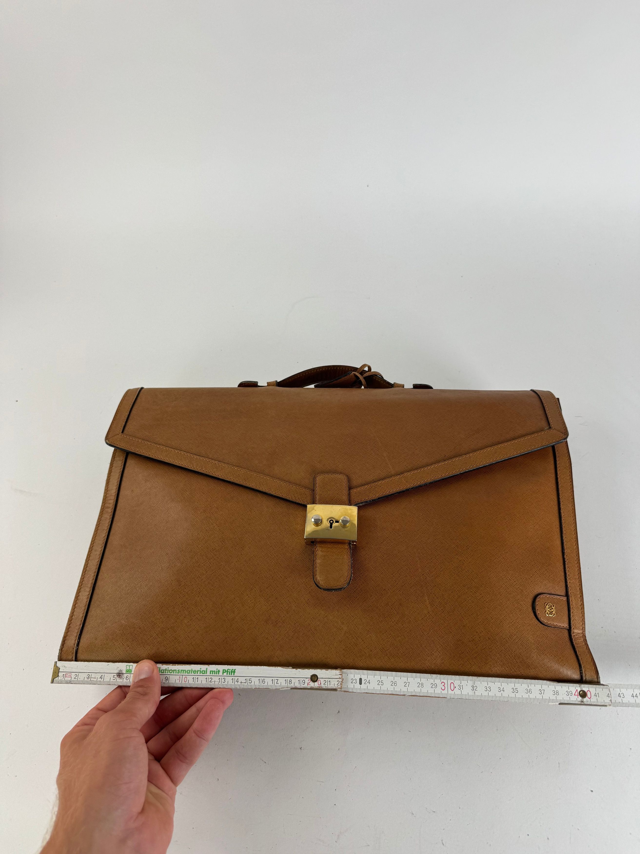 Loewe Vintage Madrid LEATHER Briefcase camel Size ONE SIZE - 13 Thumbnail