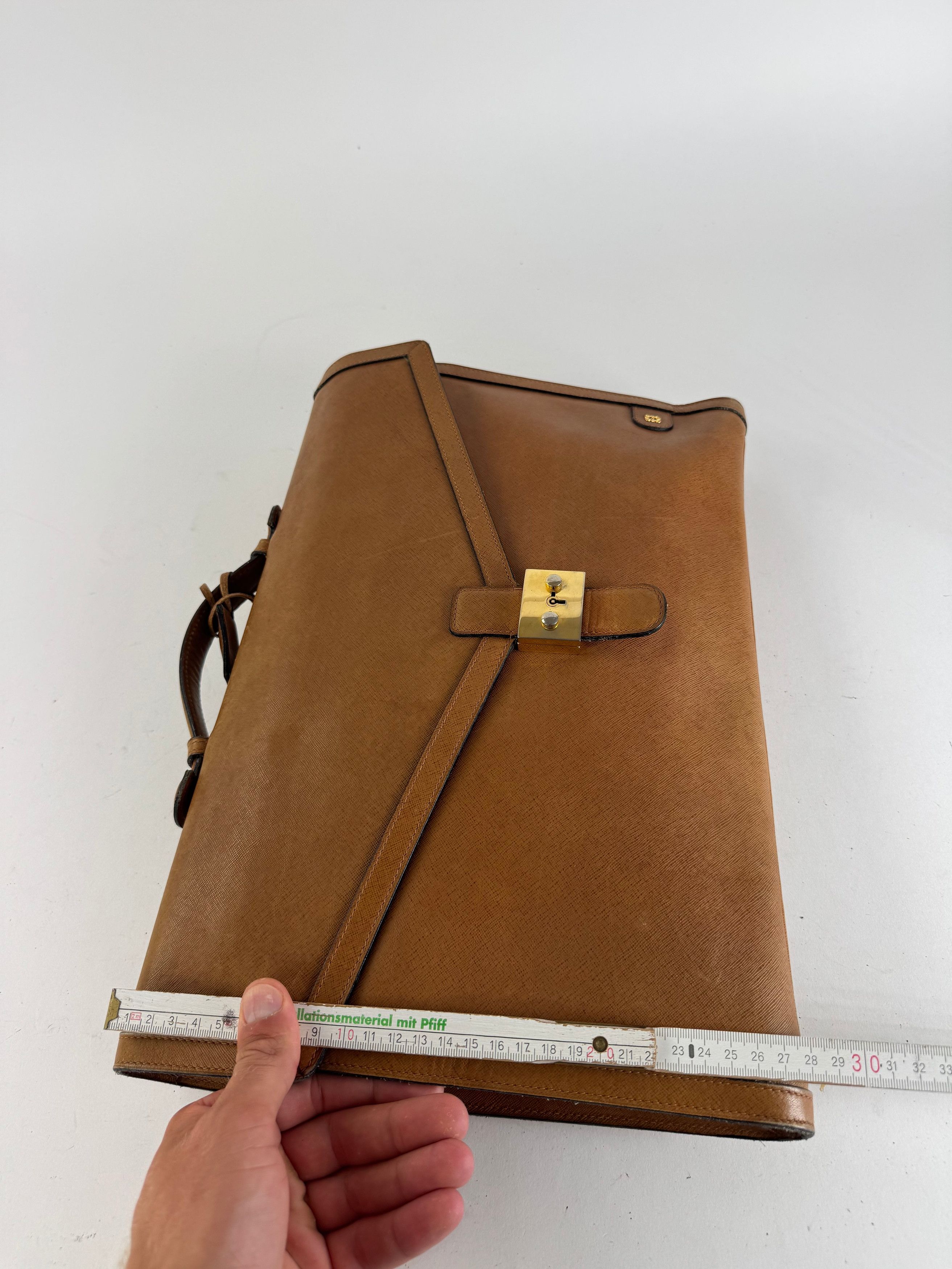 Loewe Vintage Madrid LEATHER Briefcase camel Size ONE SIZE - 14 Thumbnail