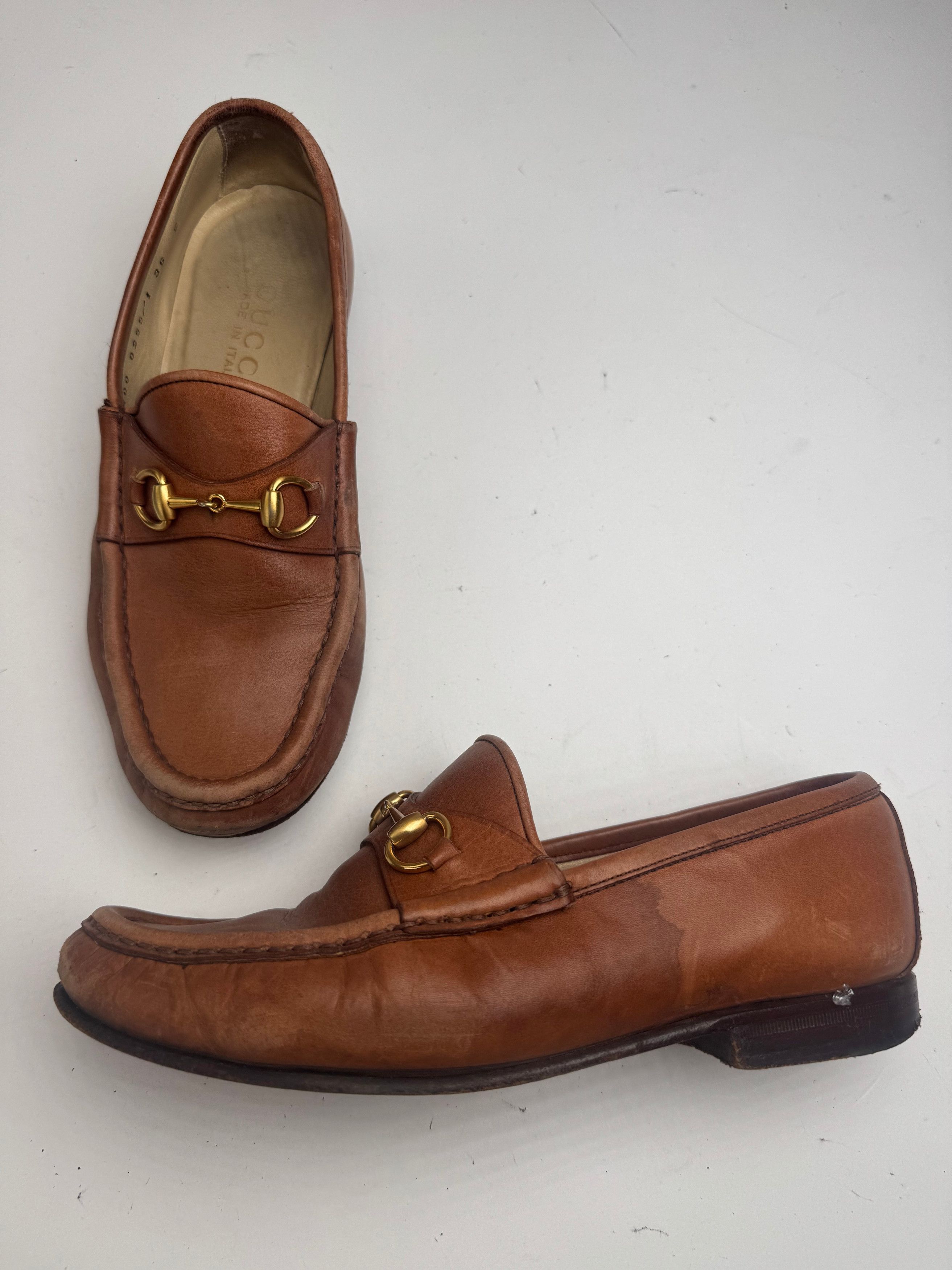 Gucci Vintage Horsebit leather Loafer brown Size US 5 / IT 35 - 7 Thumbnail