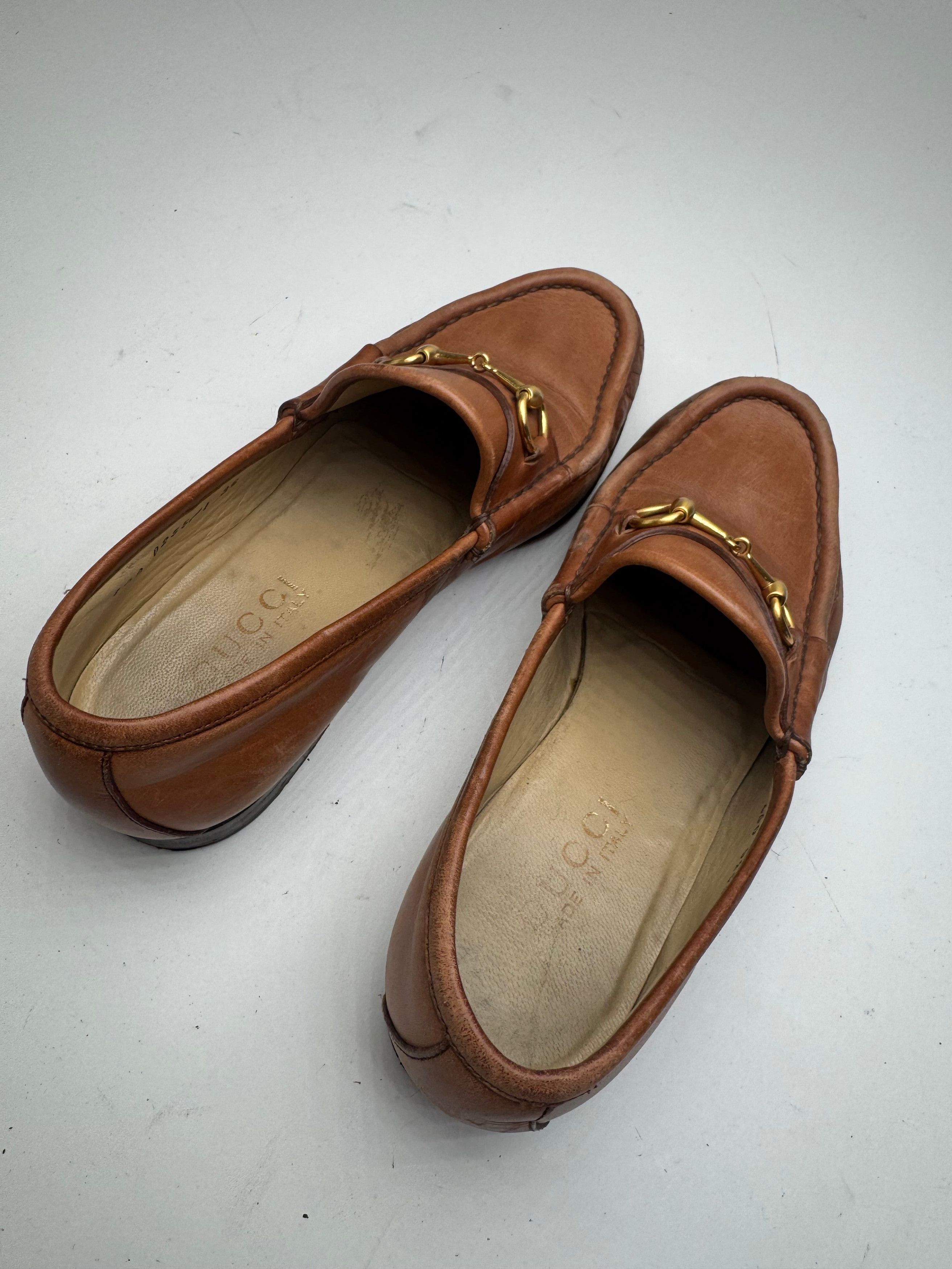 Gucci Vintage Horsebit leather Loafer brown Size US 5 / IT 35 - 8 Thumbnail