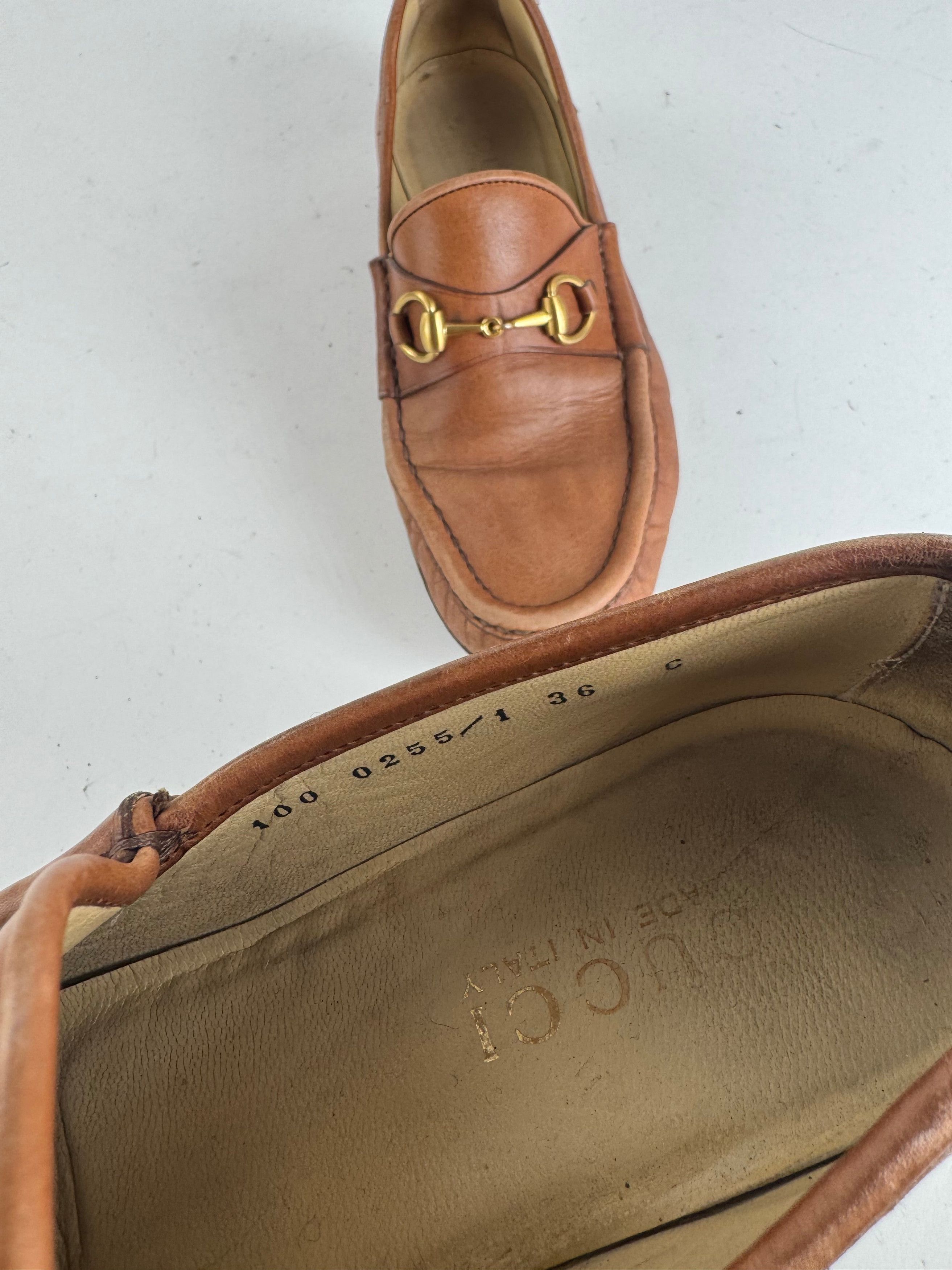 Gucci Vintage Horsebit leather Loafer brown Size US 5 / IT 35 - 9 Thumbnail