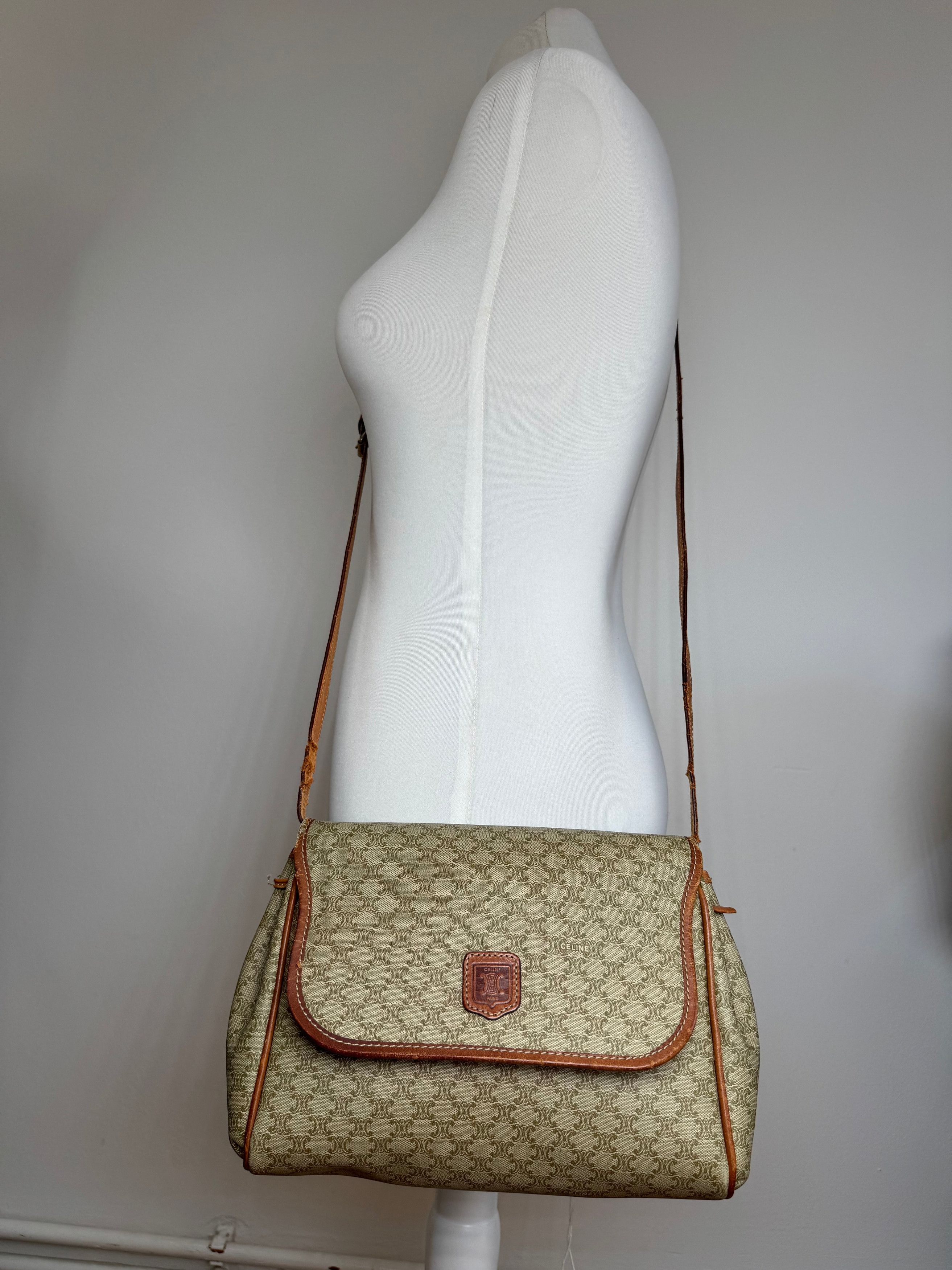 Celine Vintage Triomphe Monogram Crossbody bag beige Size ONE SIZE - 7 Thumbnail