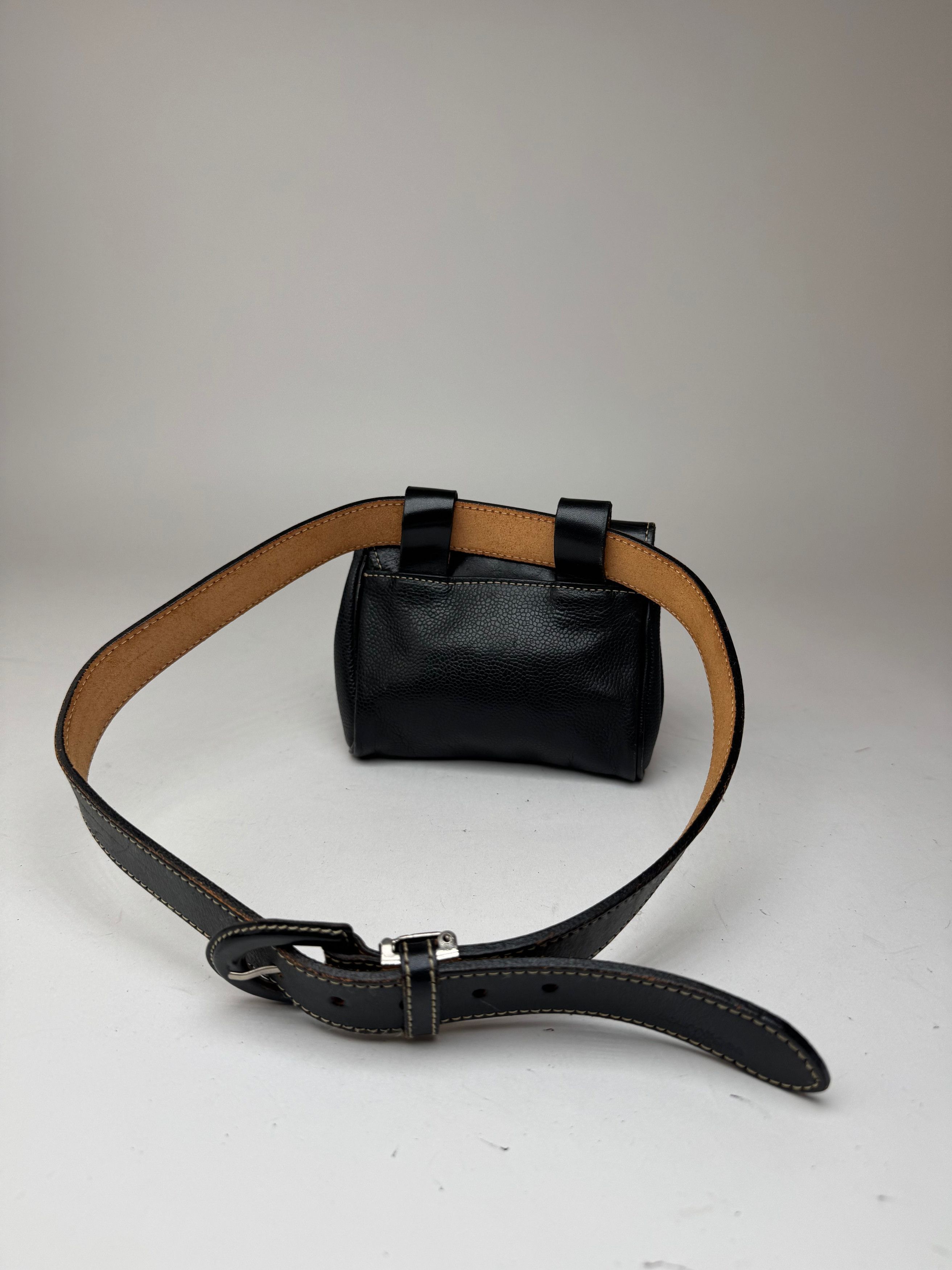Courreges Vintage Leather belt bag black Size ONE SIZE - 2 Thumbnail