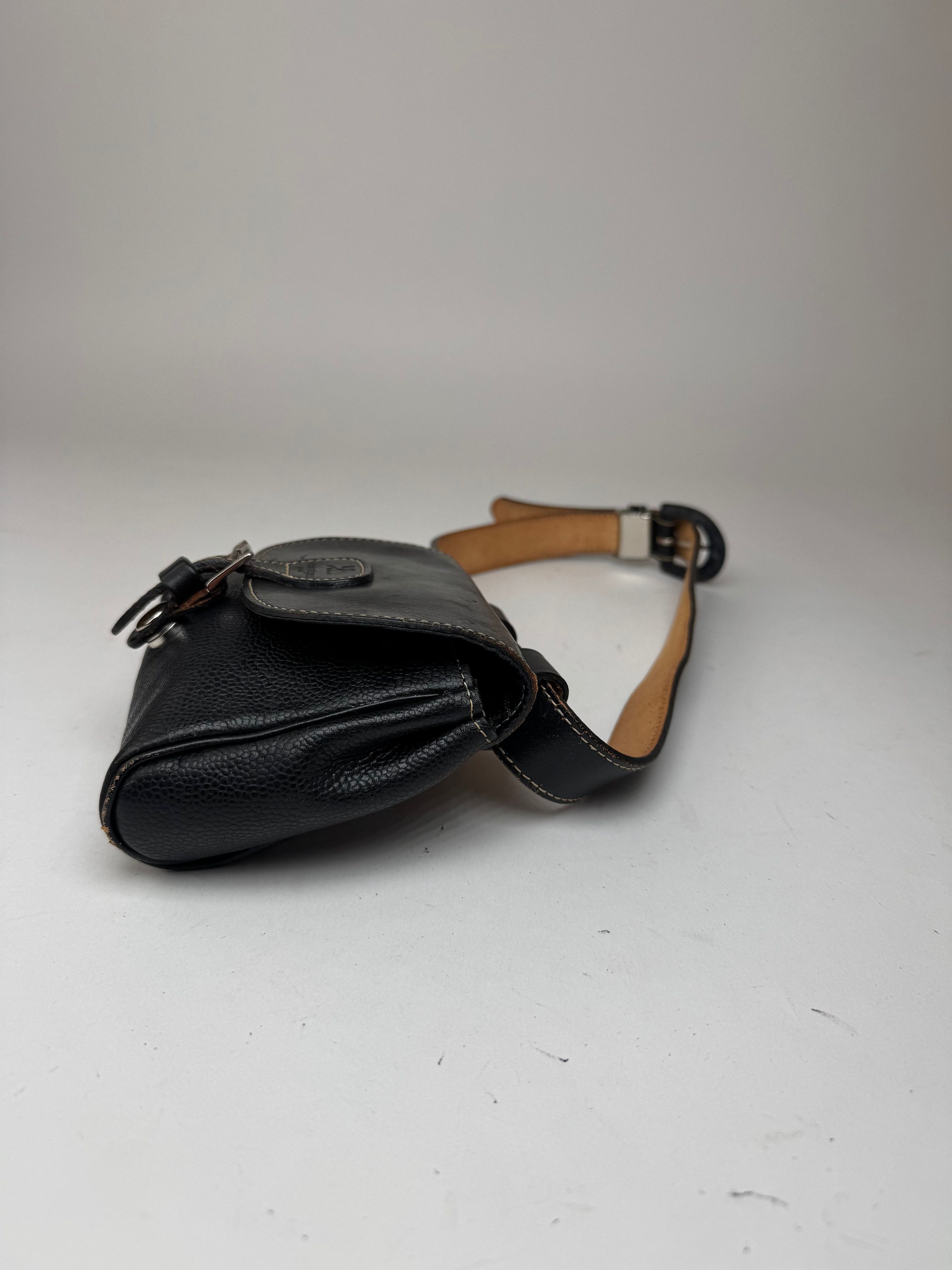 Courreges Vintage Leather belt bag black Size ONE SIZE - 9 Thumbnail