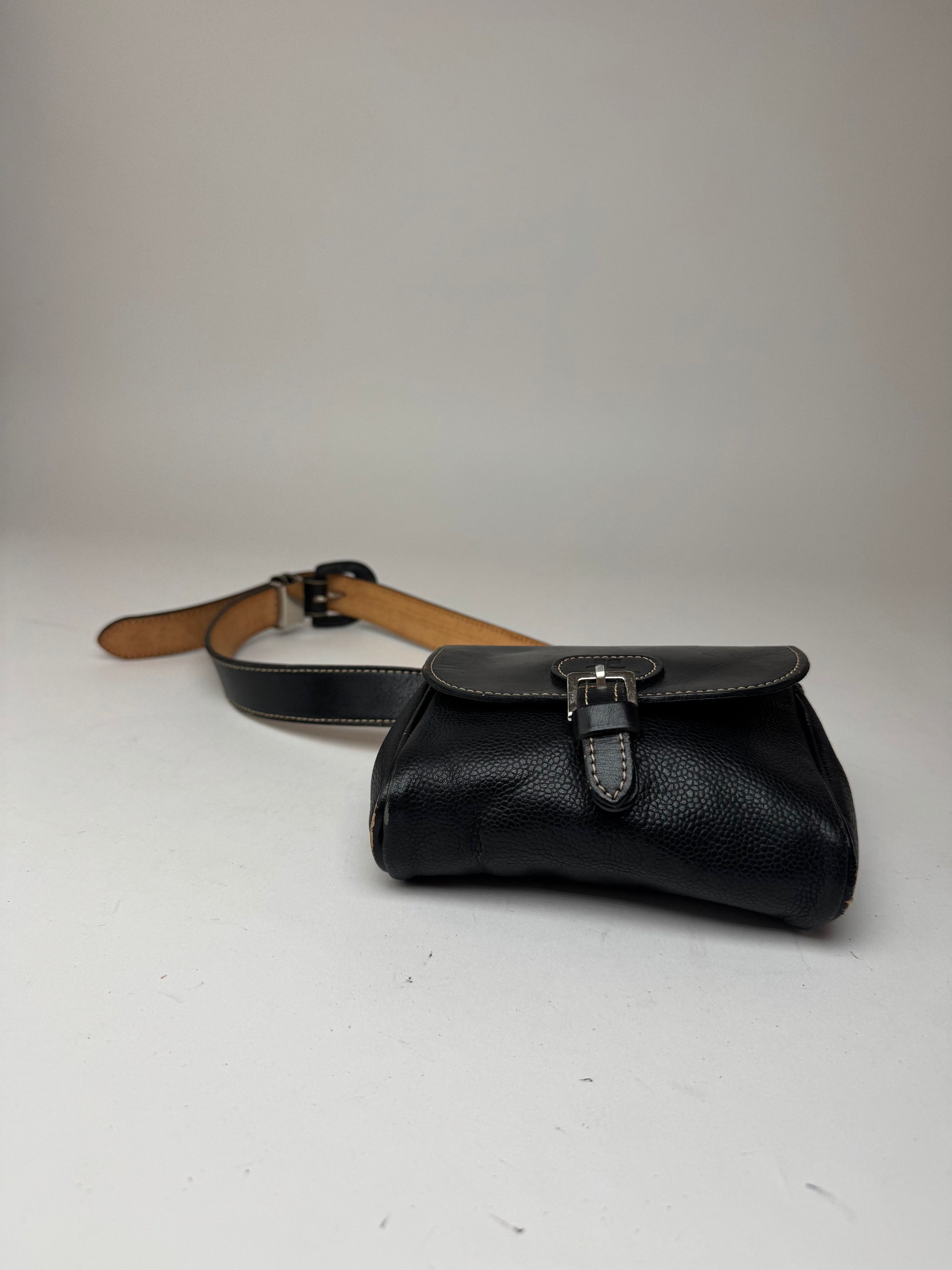 Courreges Vintage Leather belt bag black Size ONE SIZE - 8 Thumbnail