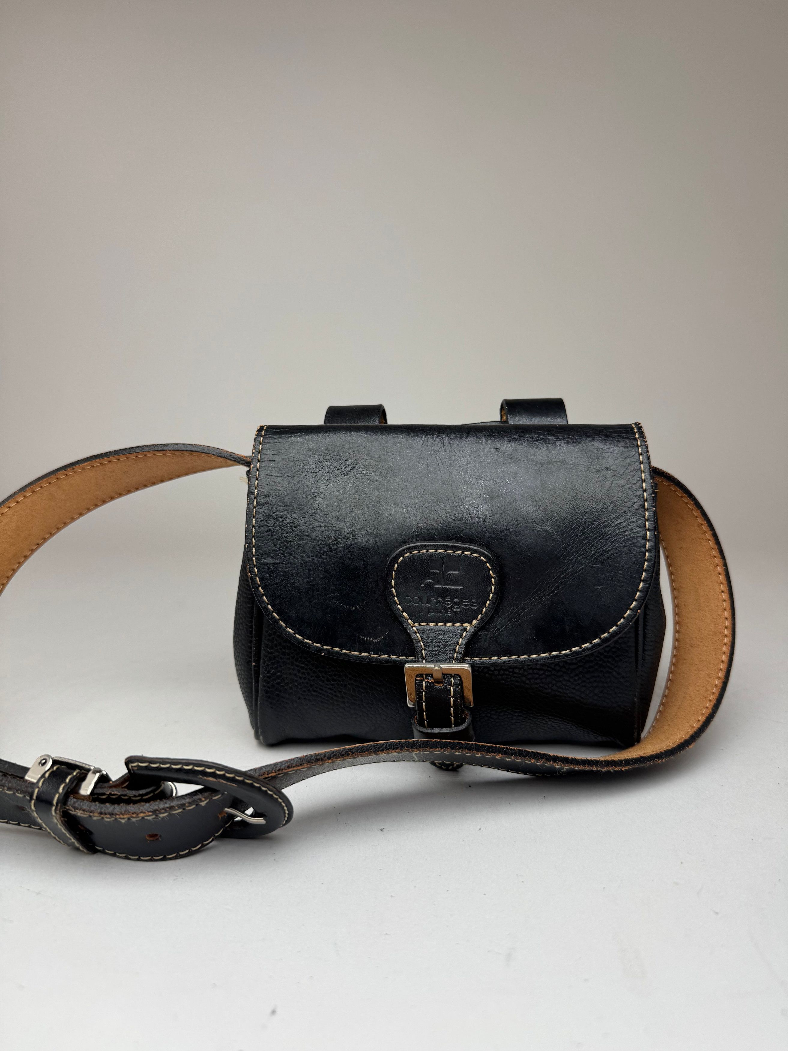 Courreges Vintage Leather belt bag black Size ONE SIZE - 14 Thumbnail