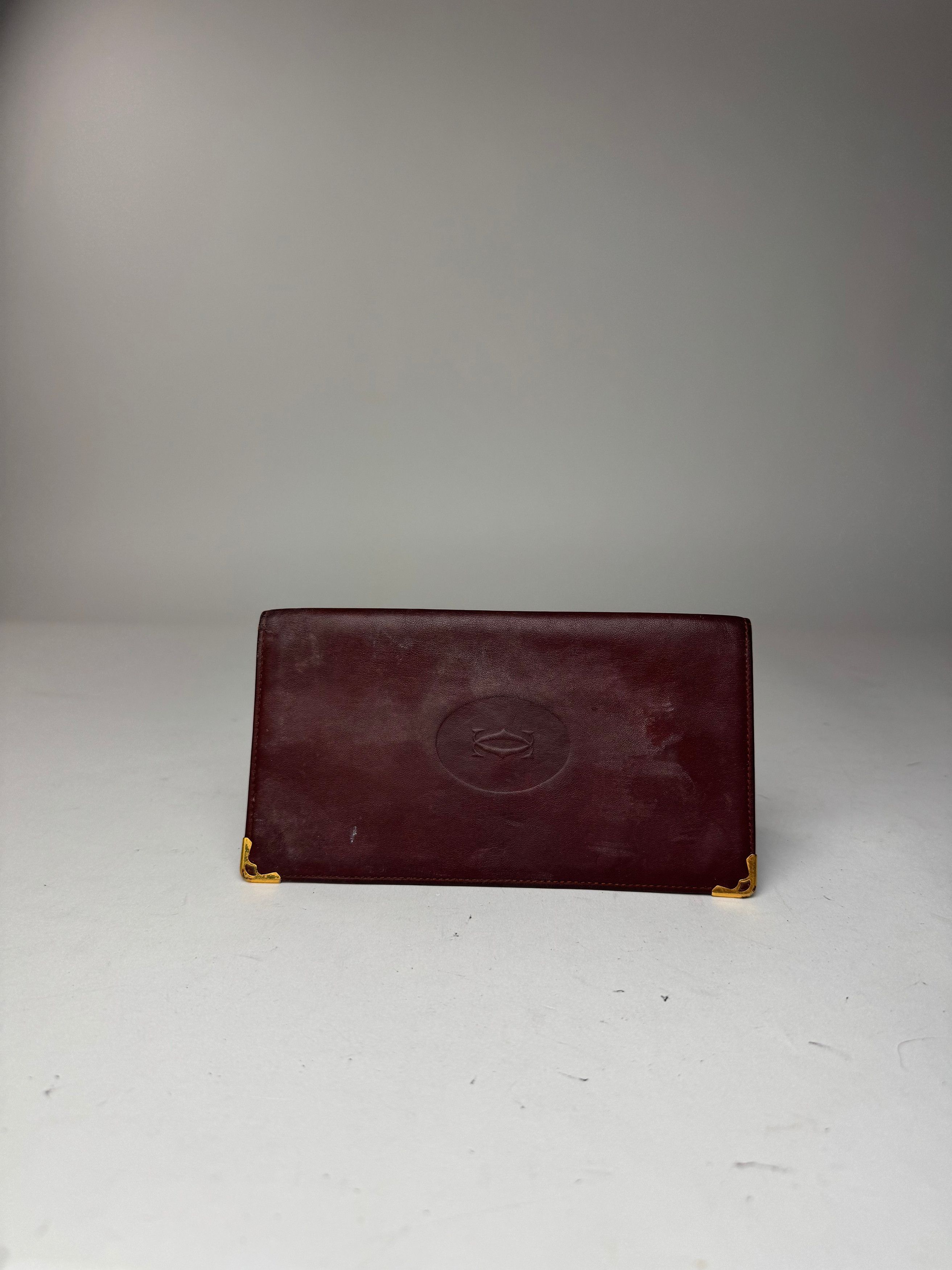 Cartier Vintage Leather Card a holder Burgundy Size ONE SIZE - 3 Thumbnail