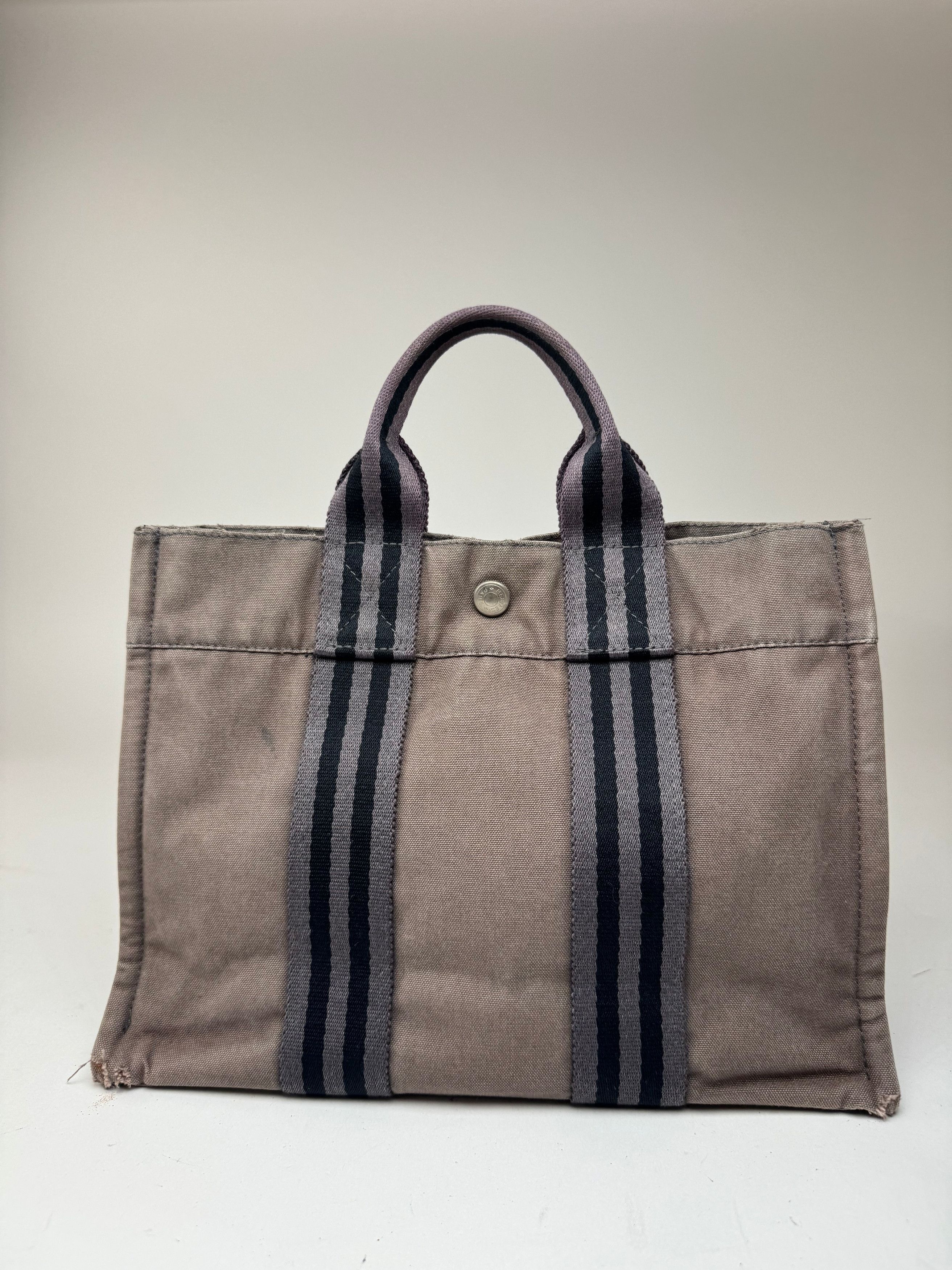 Other Vintage Hermes cotton mini tote grey Size ONE SIZE - 4 Thumbnail