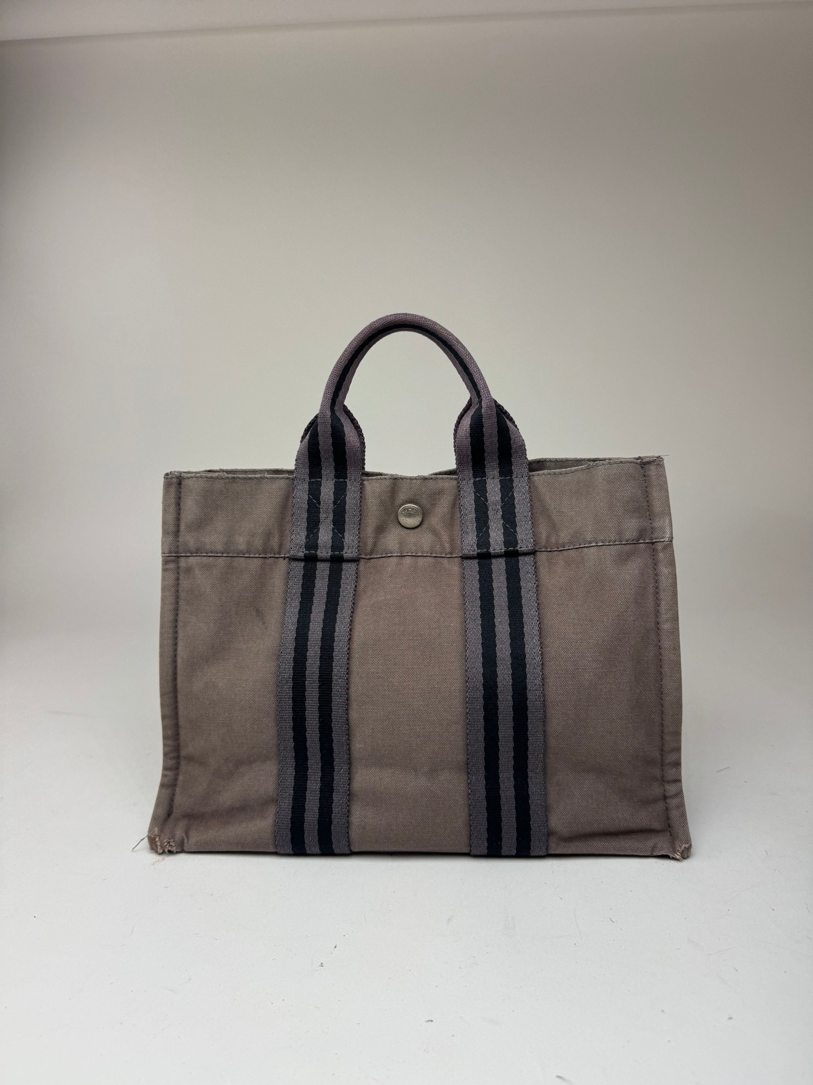 Other Vintage Hermes cotton mini tote grey Size ONE SIZE - 6 Thumbnail