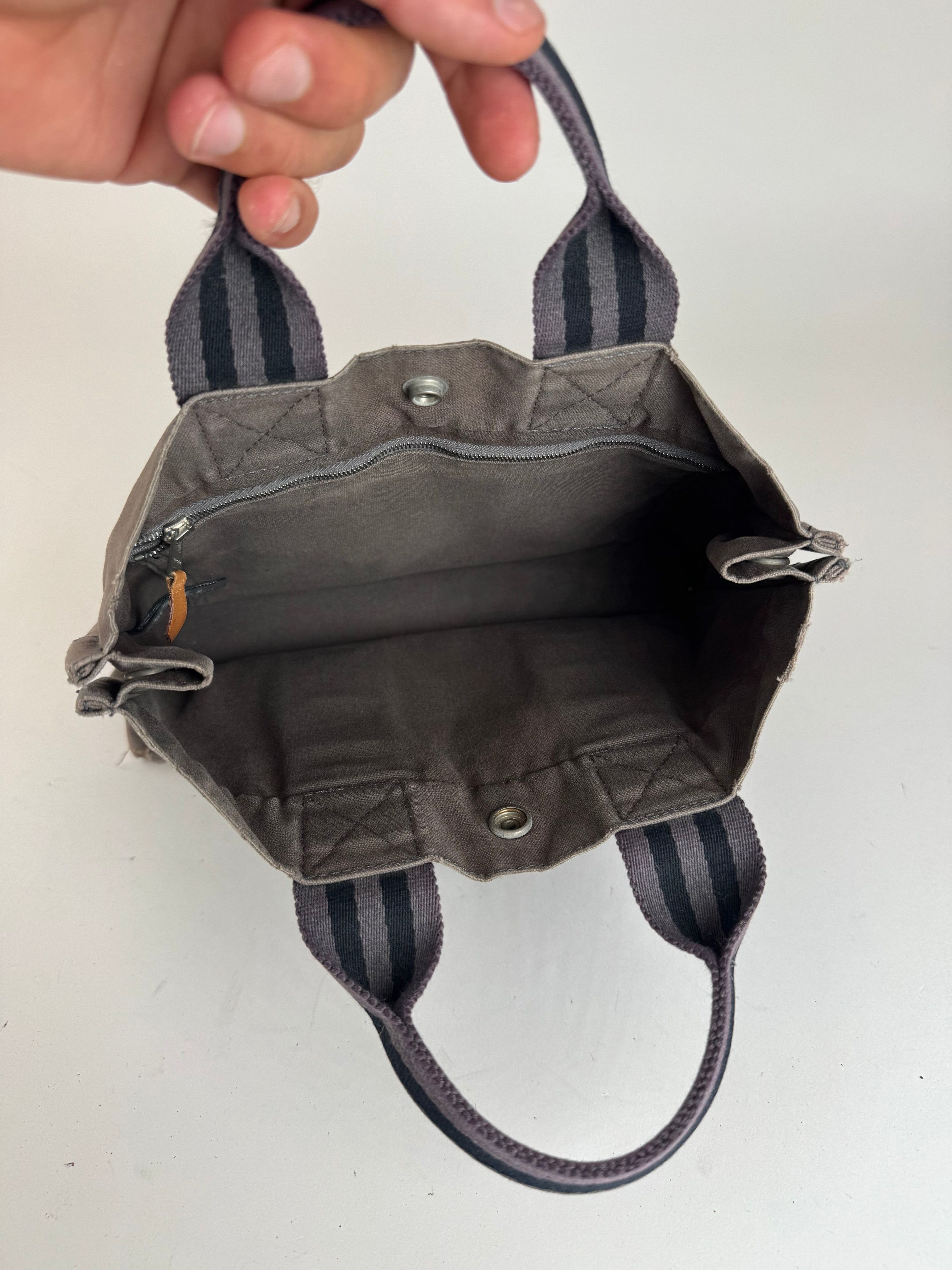 Other Vintage Hermes cotton mini tote grey Size ONE SIZE - 2 Thumbnail