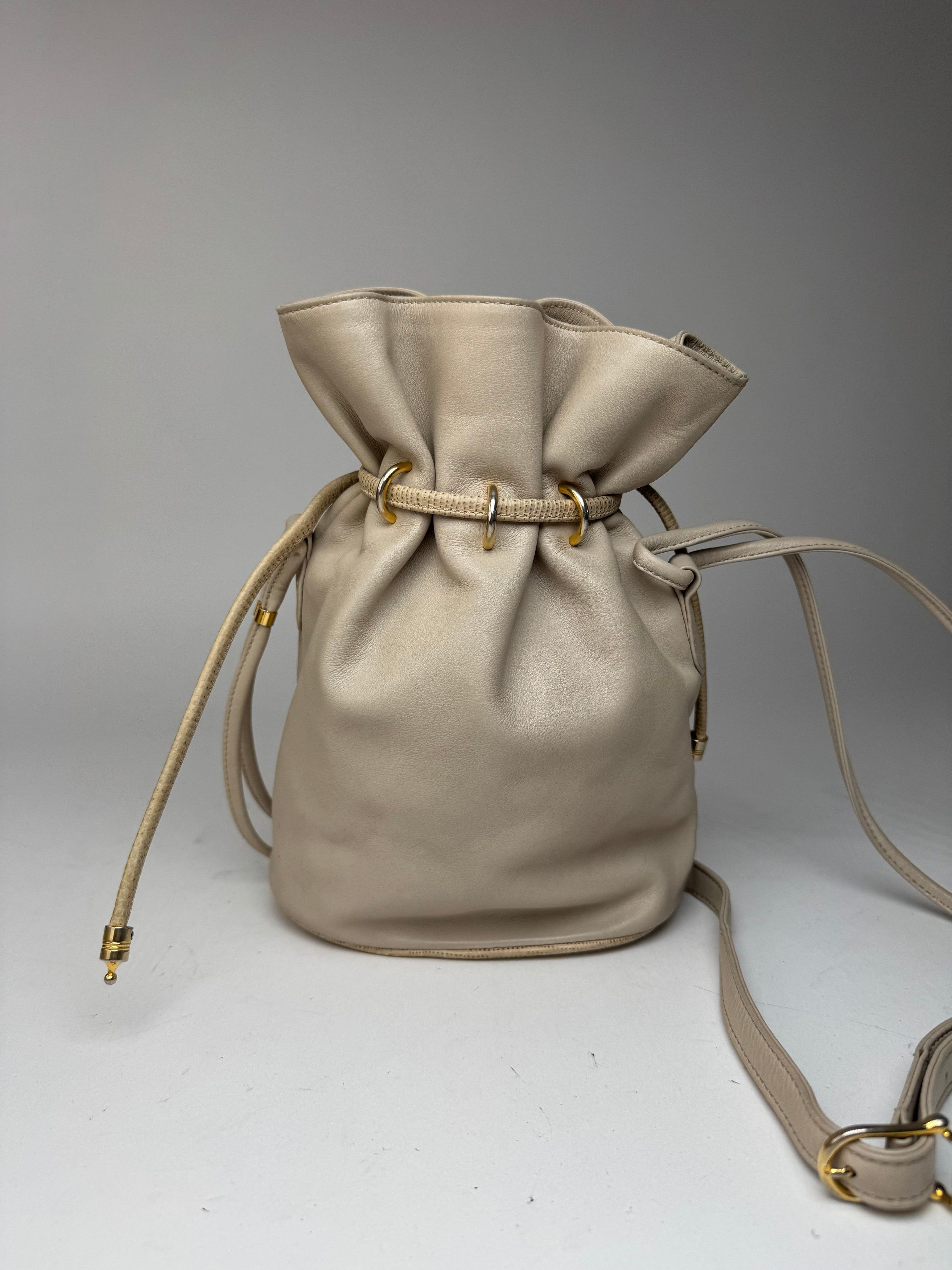 Celine Vintage Seau16 leather bag grey white Size ONE SIZE - 15 Thumbnail