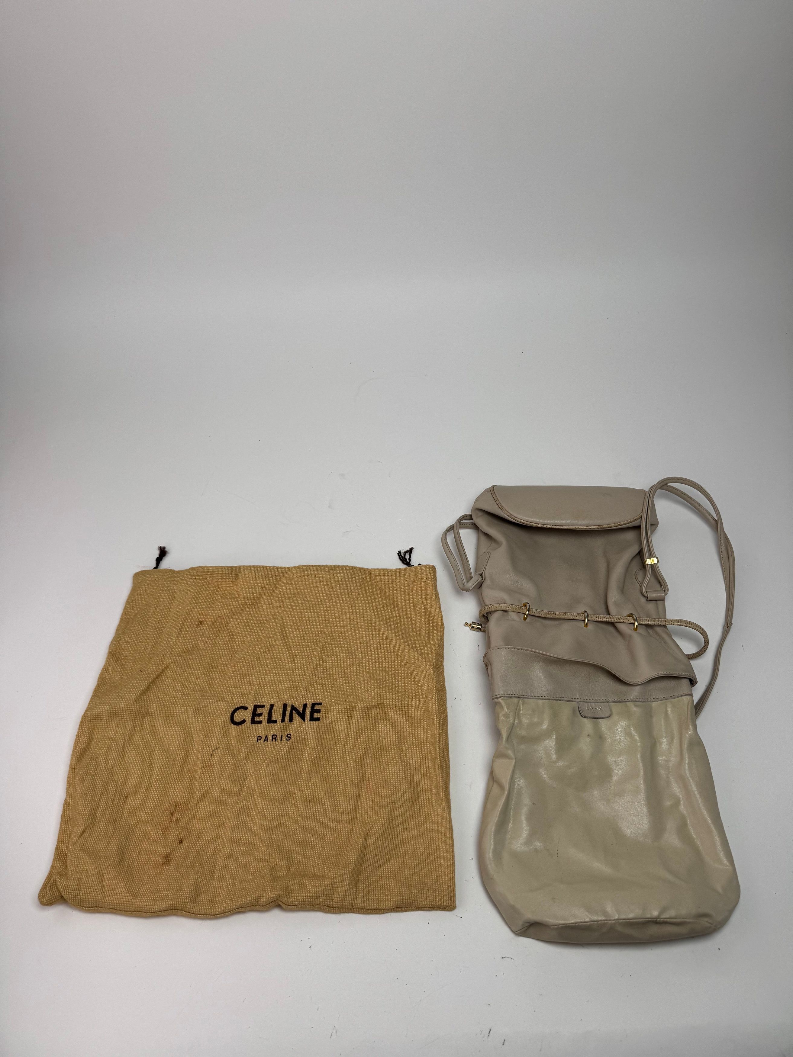 Celine Vintage Seau16 leather bag grey white Size ONE SIZE - 3 Thumbnail