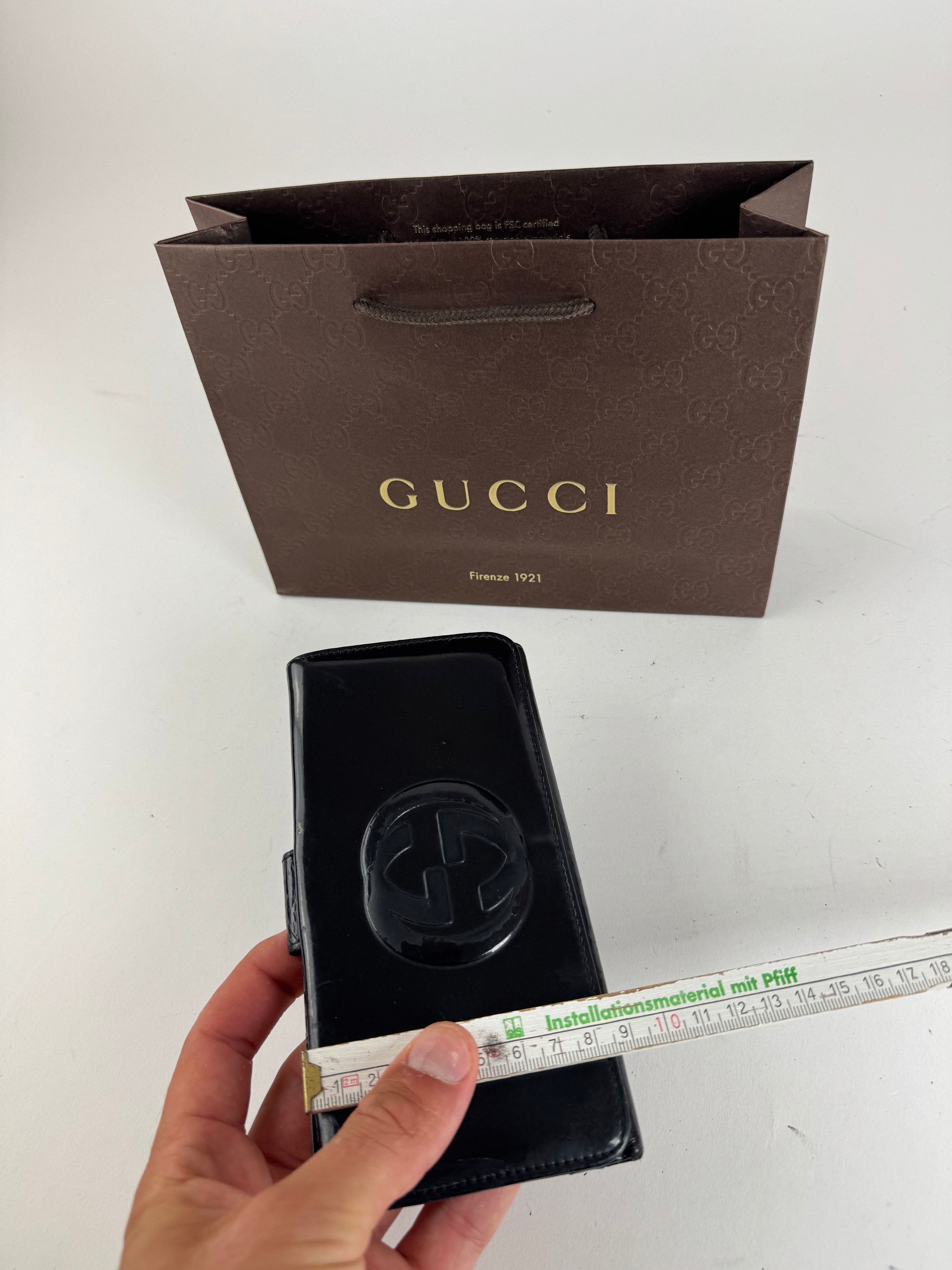 Gucci Vintage GG patent leather wallet black Size ONE SIZE - 11 Thumbnail