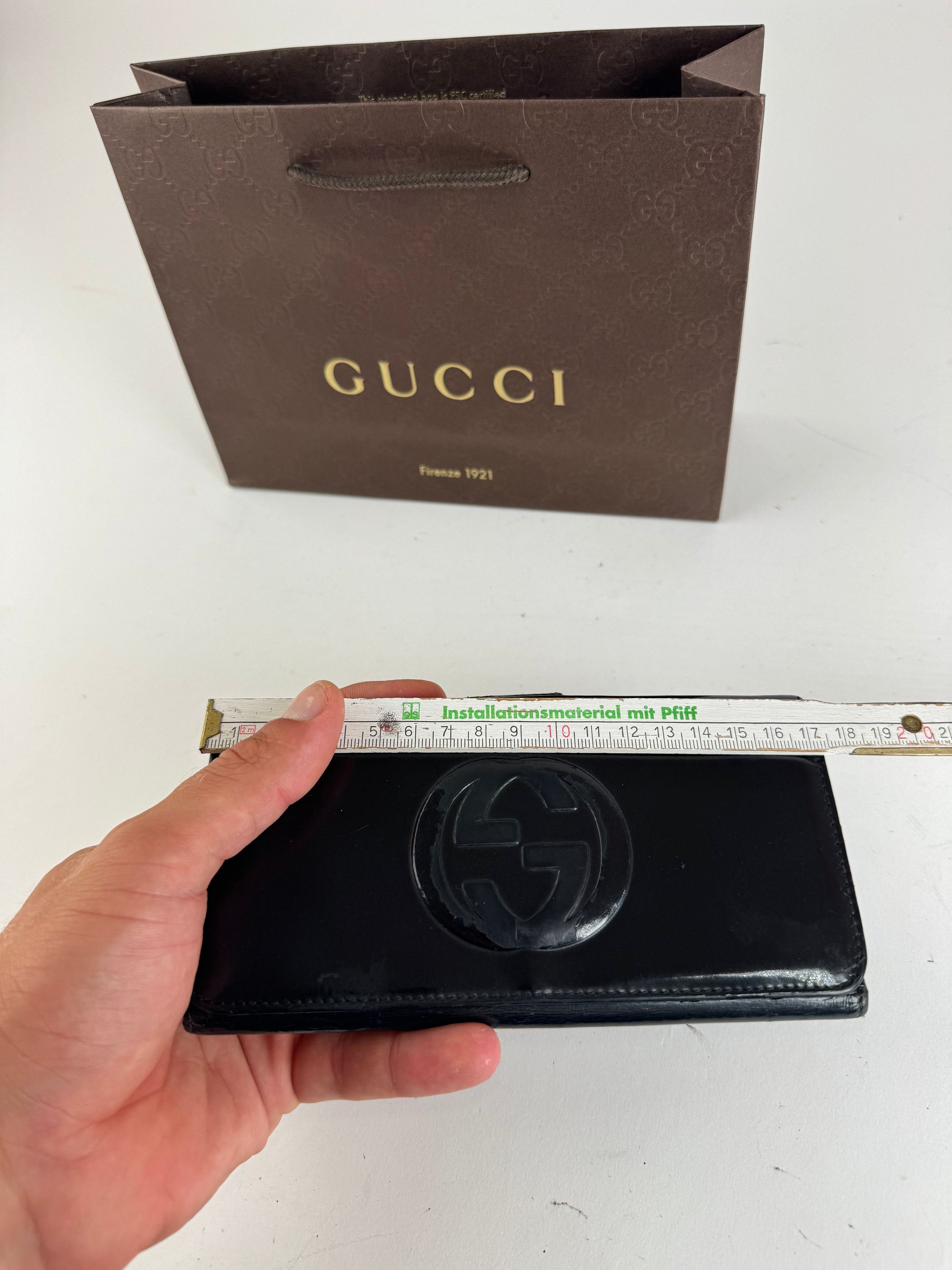 Gucci Vintage GG patent leather wallet black Size ONE SIZE - 10 Thumbnail