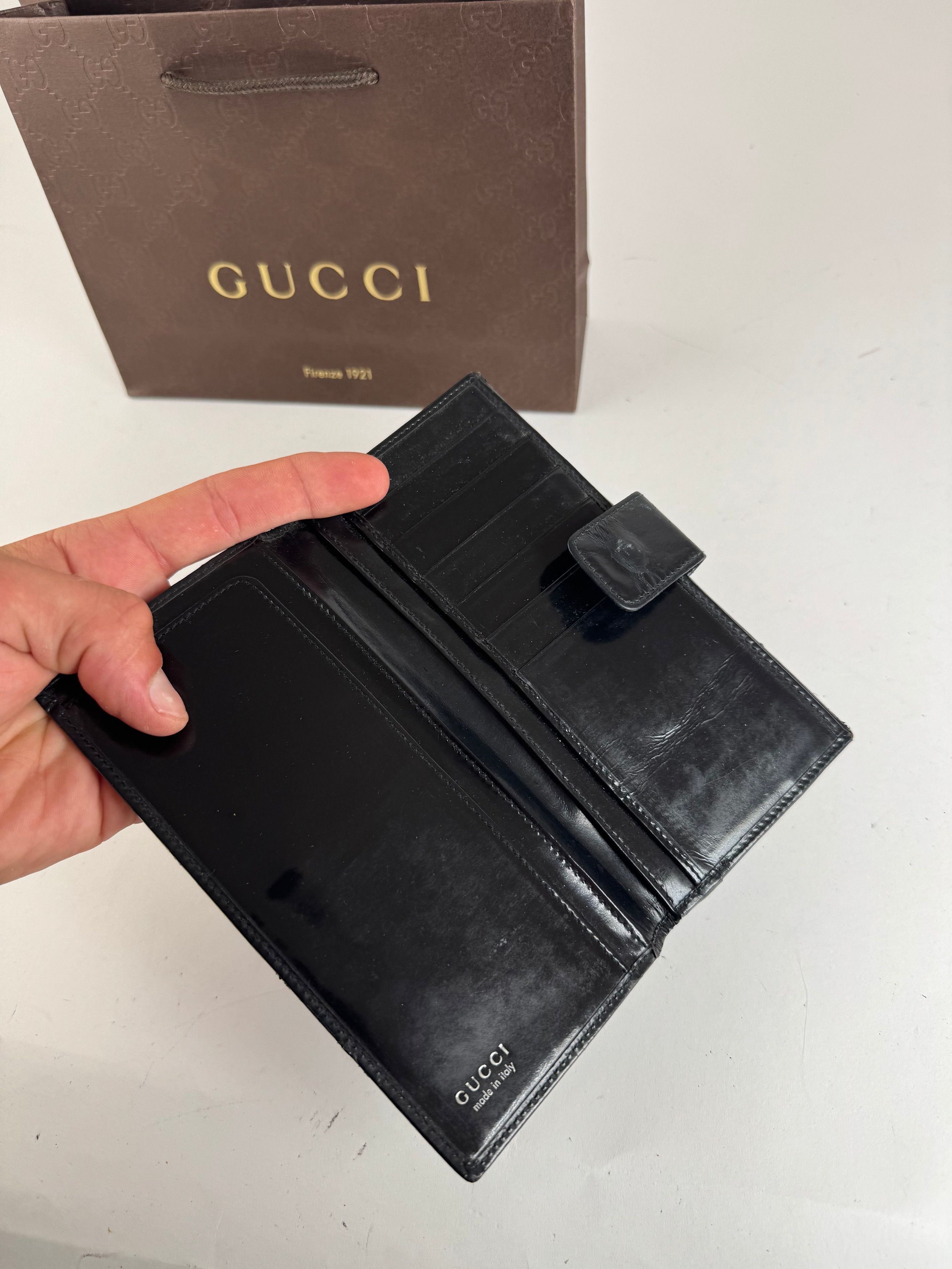 Gucci Vintage GG patent leather wallet black Size ONE SIZE - 5 Thumbnail