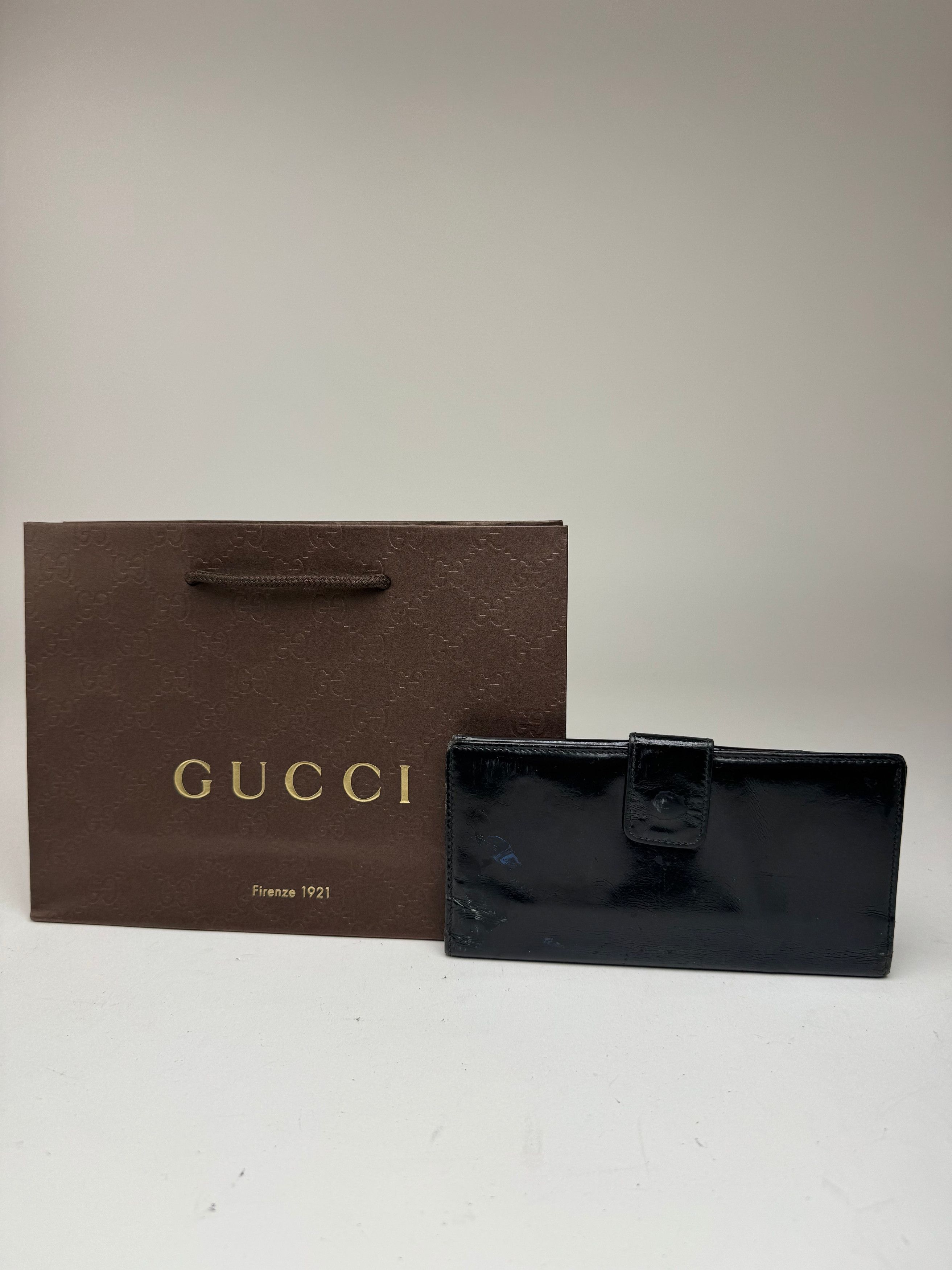 Gucci Vintage GG patent leather wallet black Size ONE SIZE - 2 Thumbnail