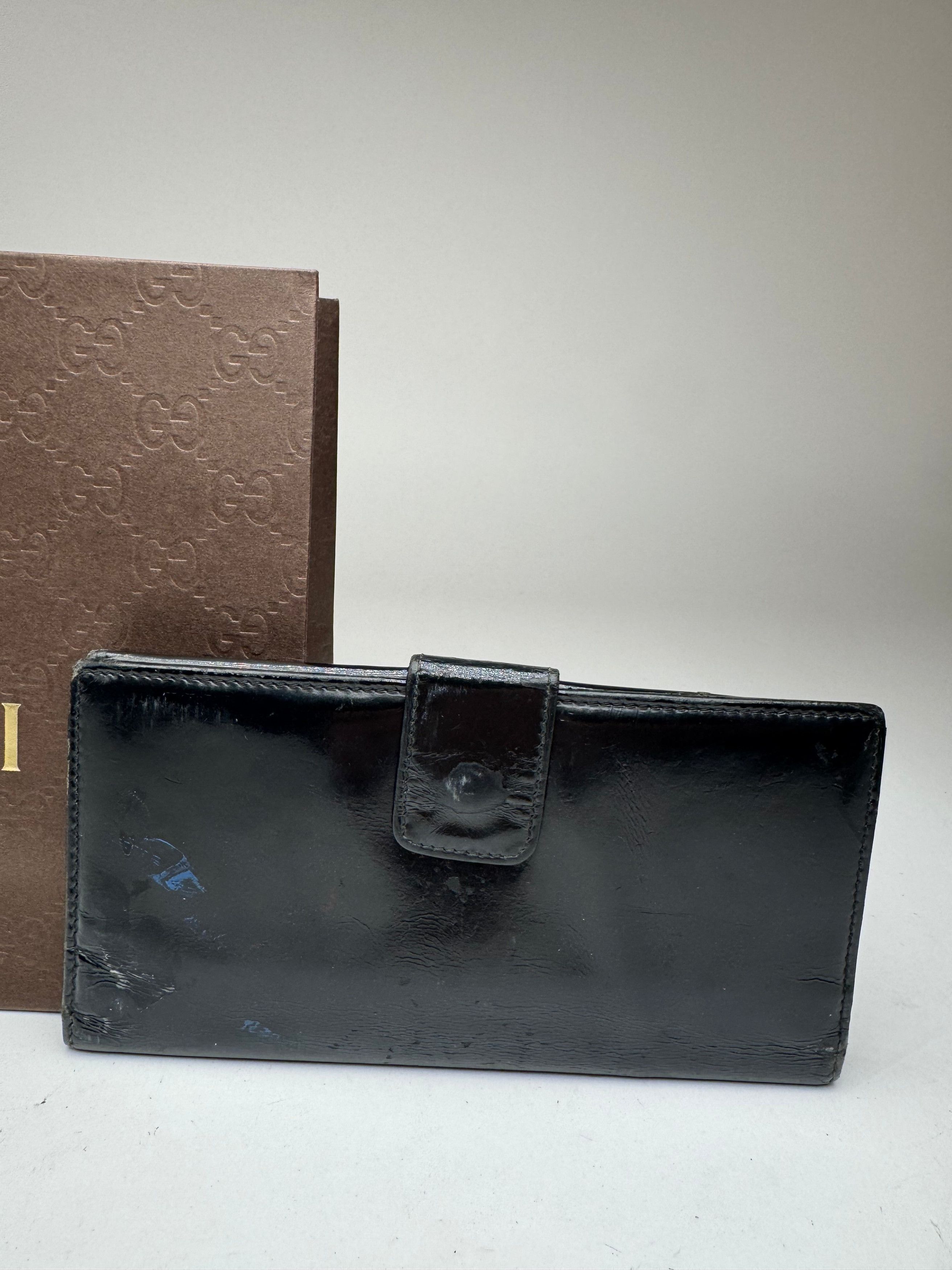 Gucci Vintage GG patent leather wallet black Size ONE SIZE - 7 Thumbnail