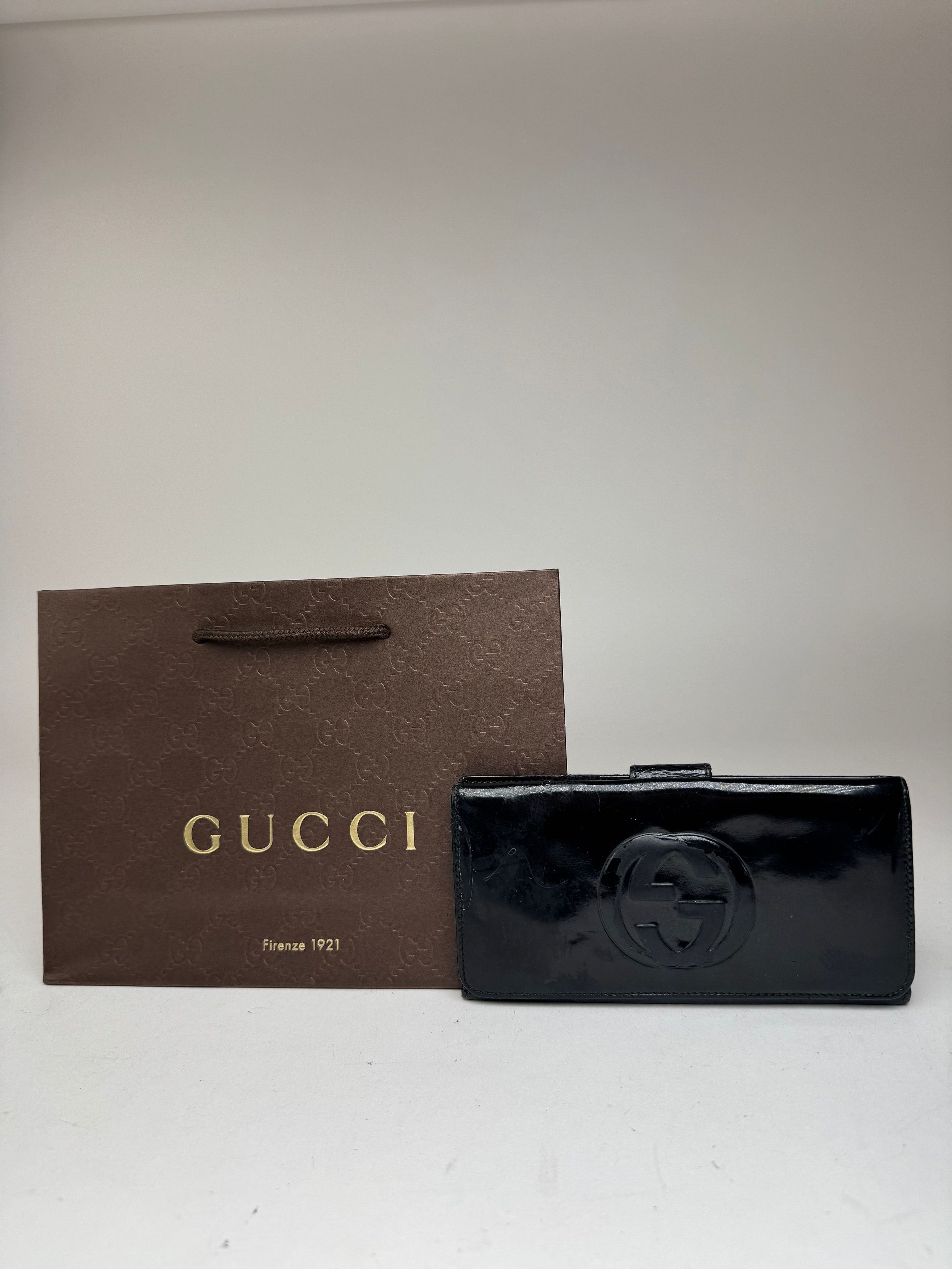 Gucci Vintage GG patent leather wallet black Size ONE SIZE - 12 Thumbnail