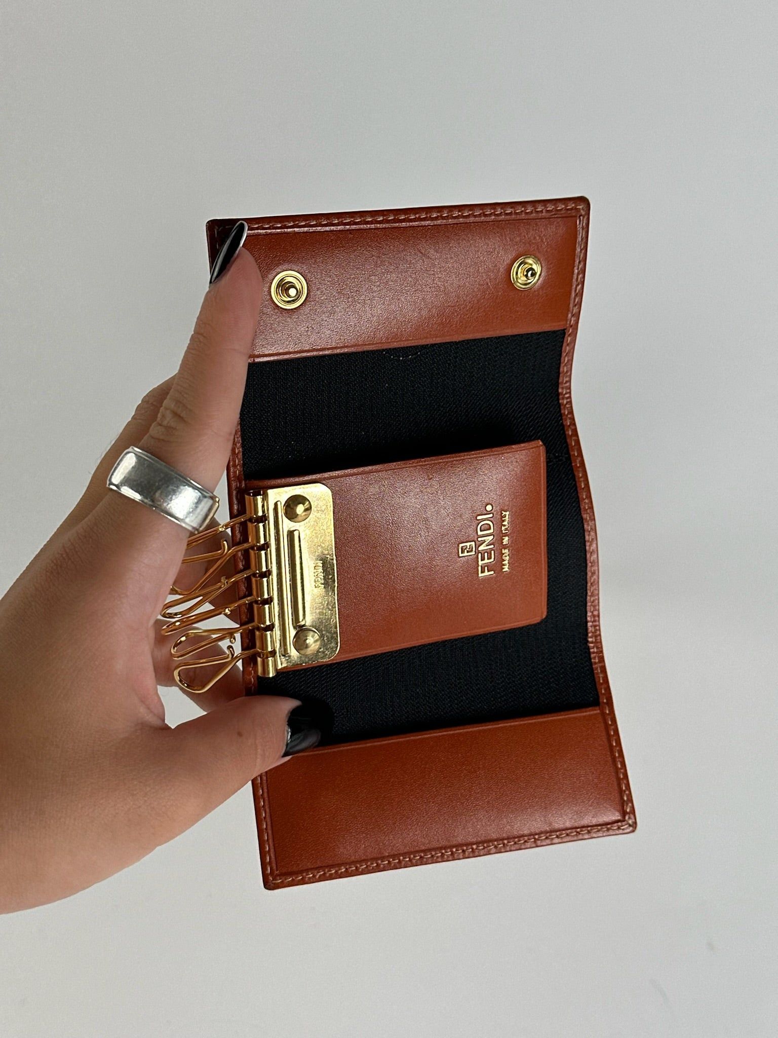 Fendi Vintage Roma Key Holder Brown Size ONE SIZE - 6 Thumbnail