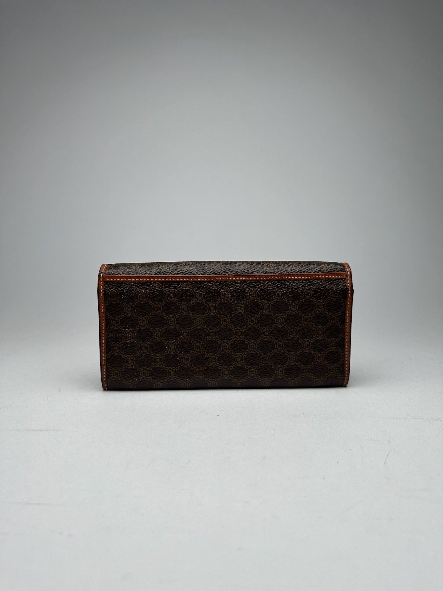 Celine Vintage monogram Leather Wallet Brown Size ONE SIZE - 3 Thumbnail