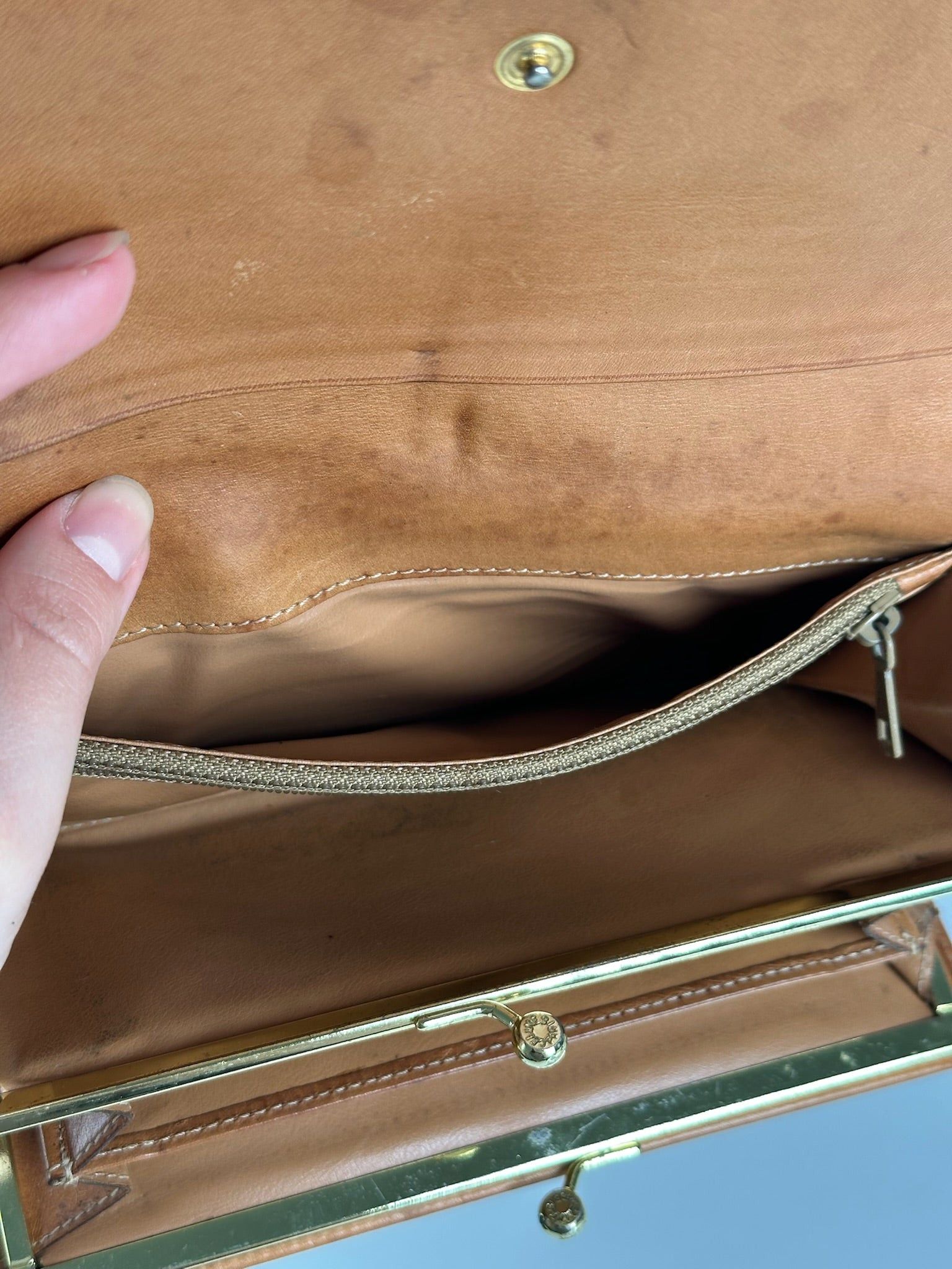 Celine Vintage monogram Leather Wallet Brown Size ONE SIZE - 2 Thumbnail
