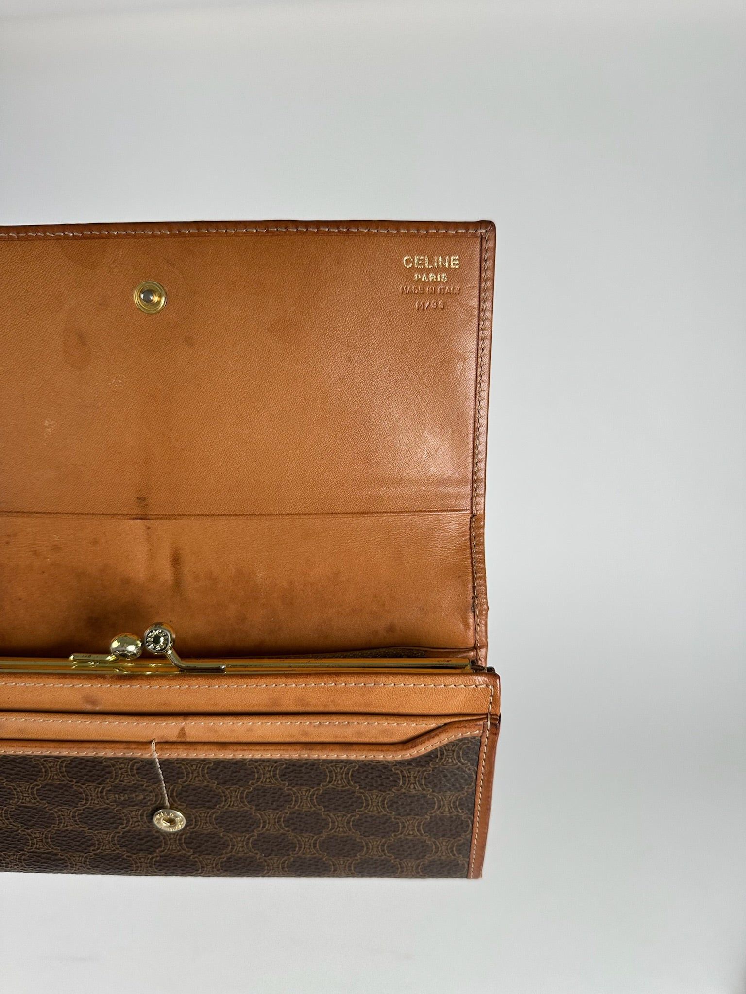 Celine Vintage monogram Leather Wallet Brown Size ONE SIZE - 5 Thumbnail