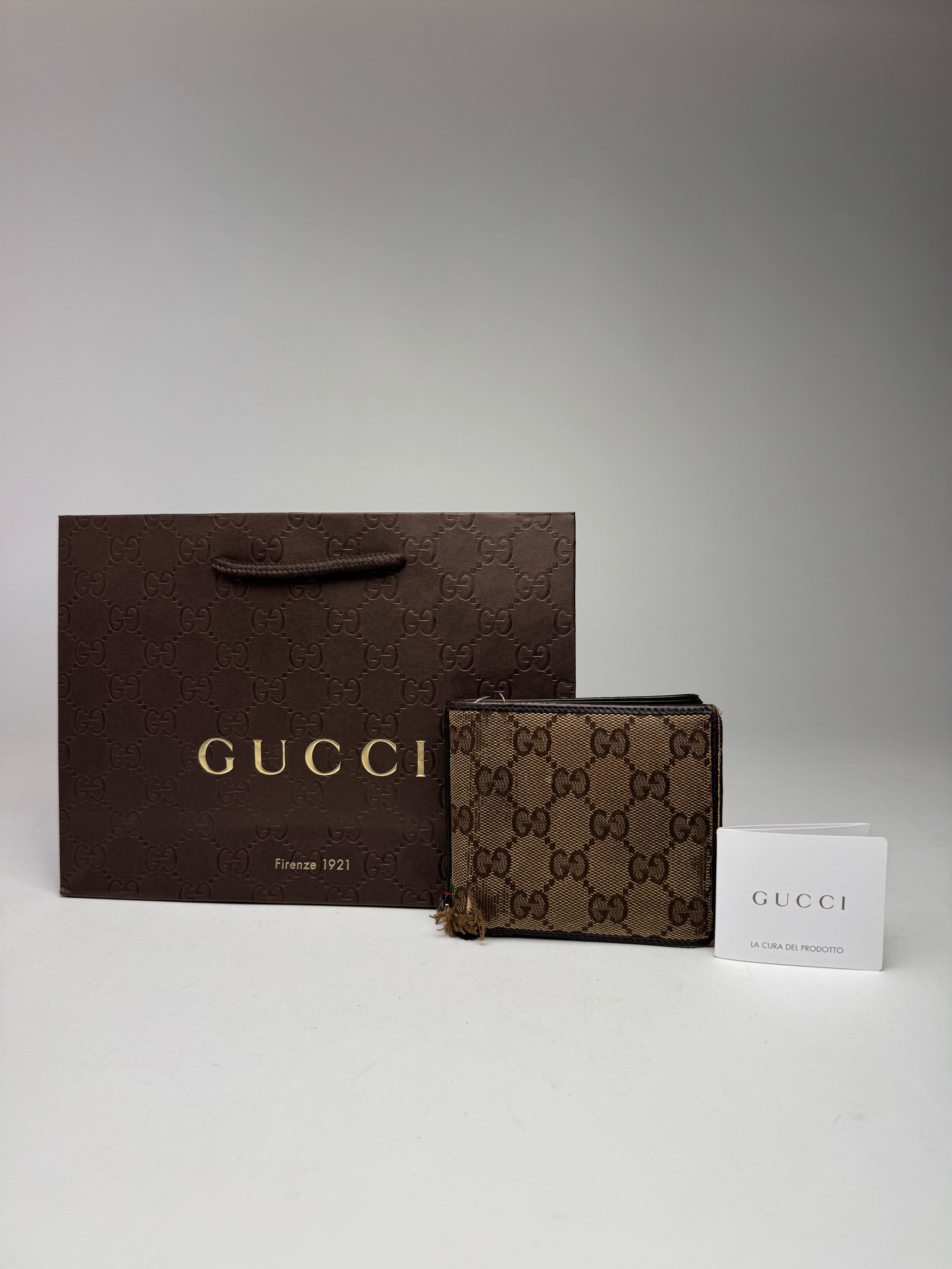 Gucci Vintage Flapable monogram Wallet beige Brown Size ONE SIZE - 11 Thumbnail