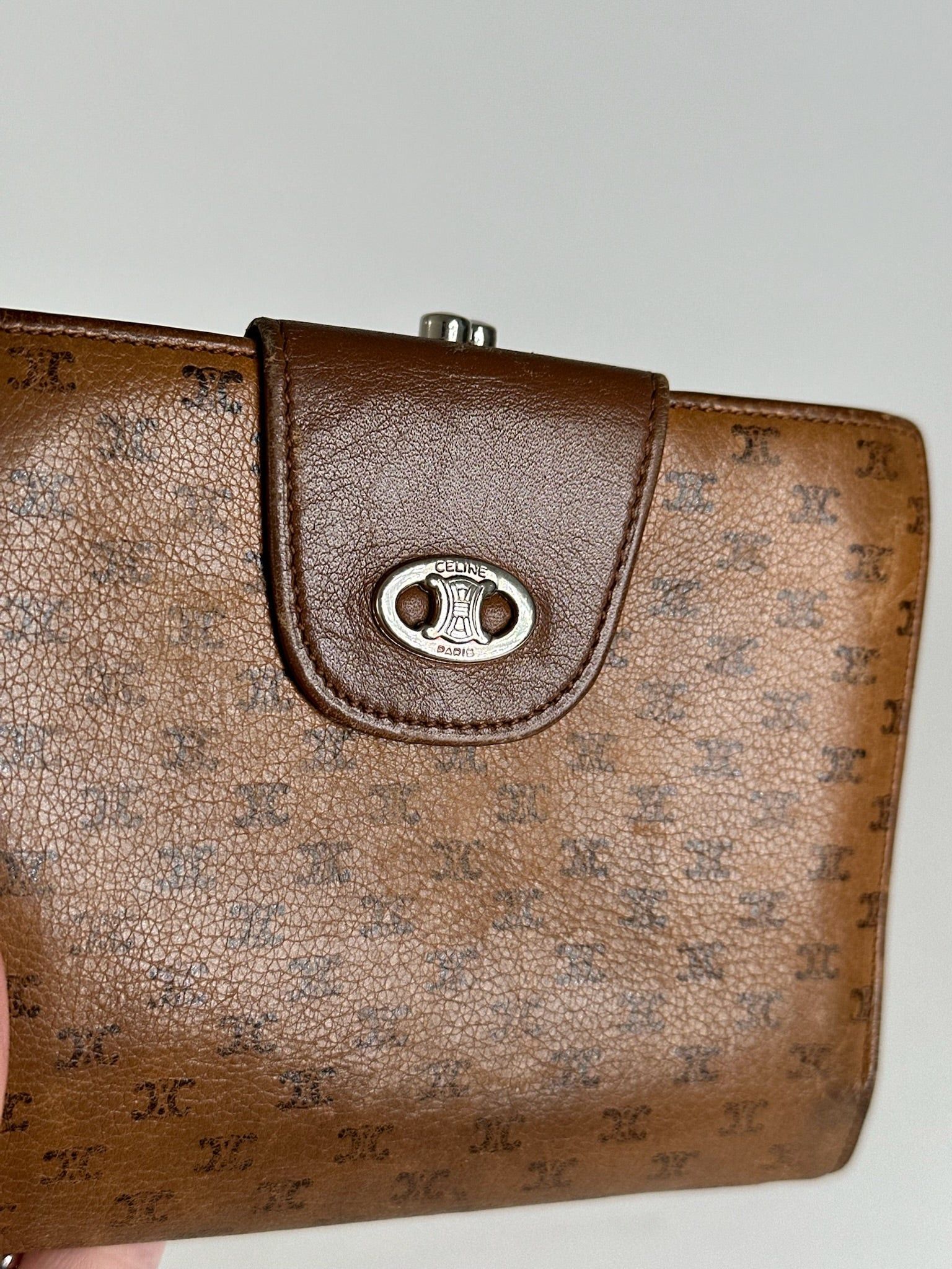 Celine Vintage Paris Monogram Leather wallet brown Size ONE SIZE - 7 Thumbnail