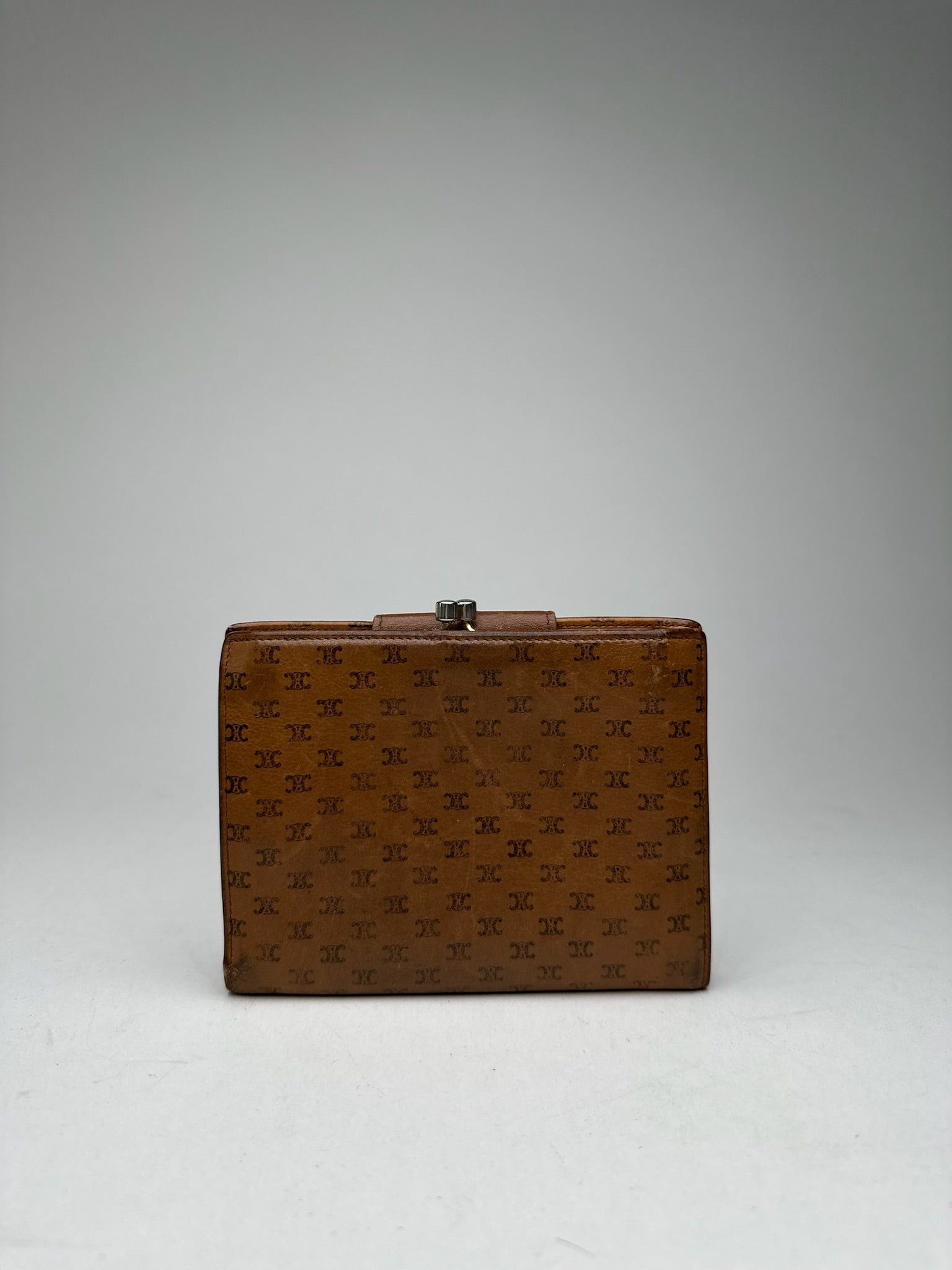 Celine Vintage Paris Monogram Leather wallet brown Size ONE SIZE - 2 Thumbnail