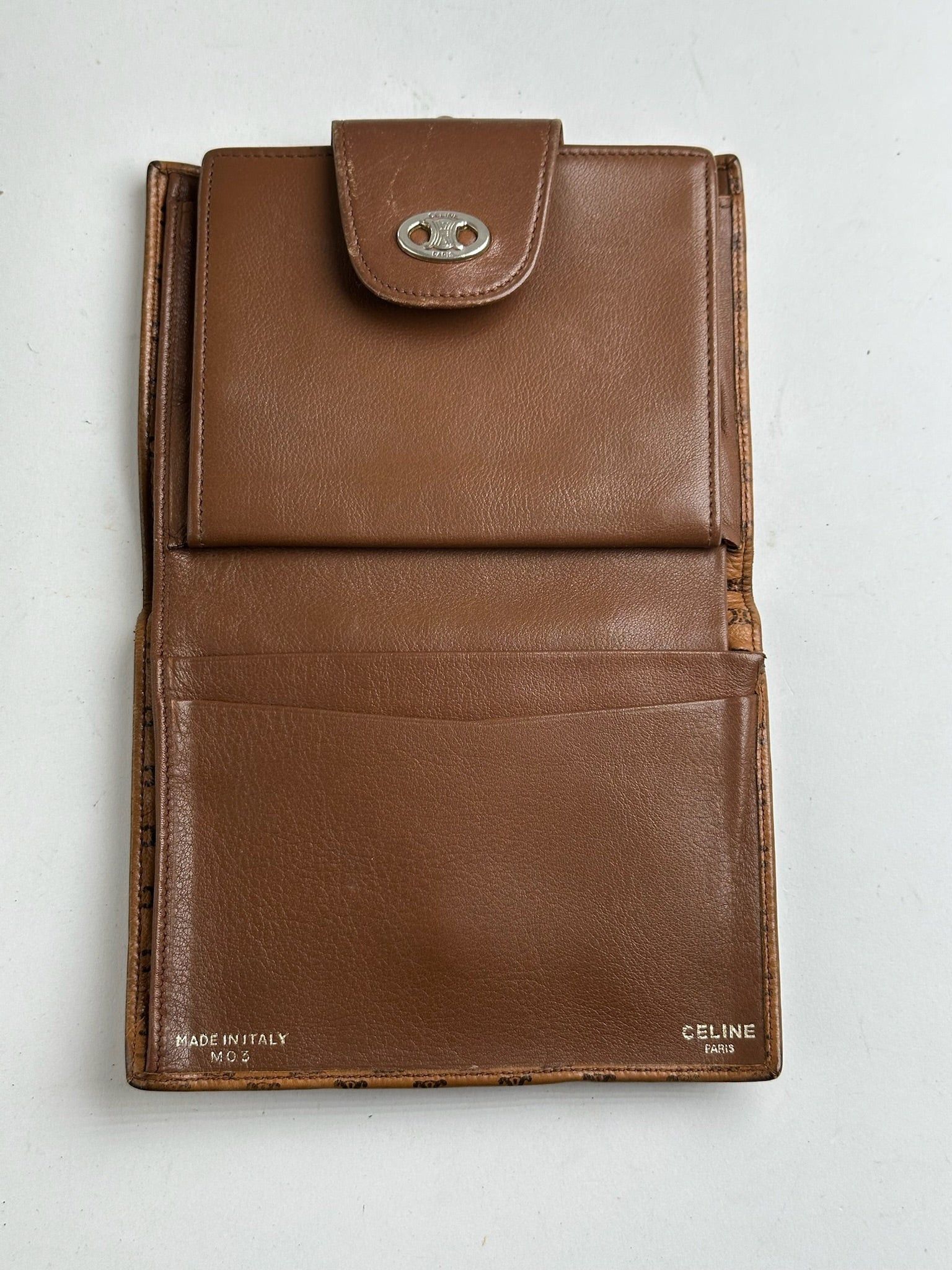 Celine Vintage Paris Monogram Leather wallet brown Size ONE SIZE - 3 Thumbnail