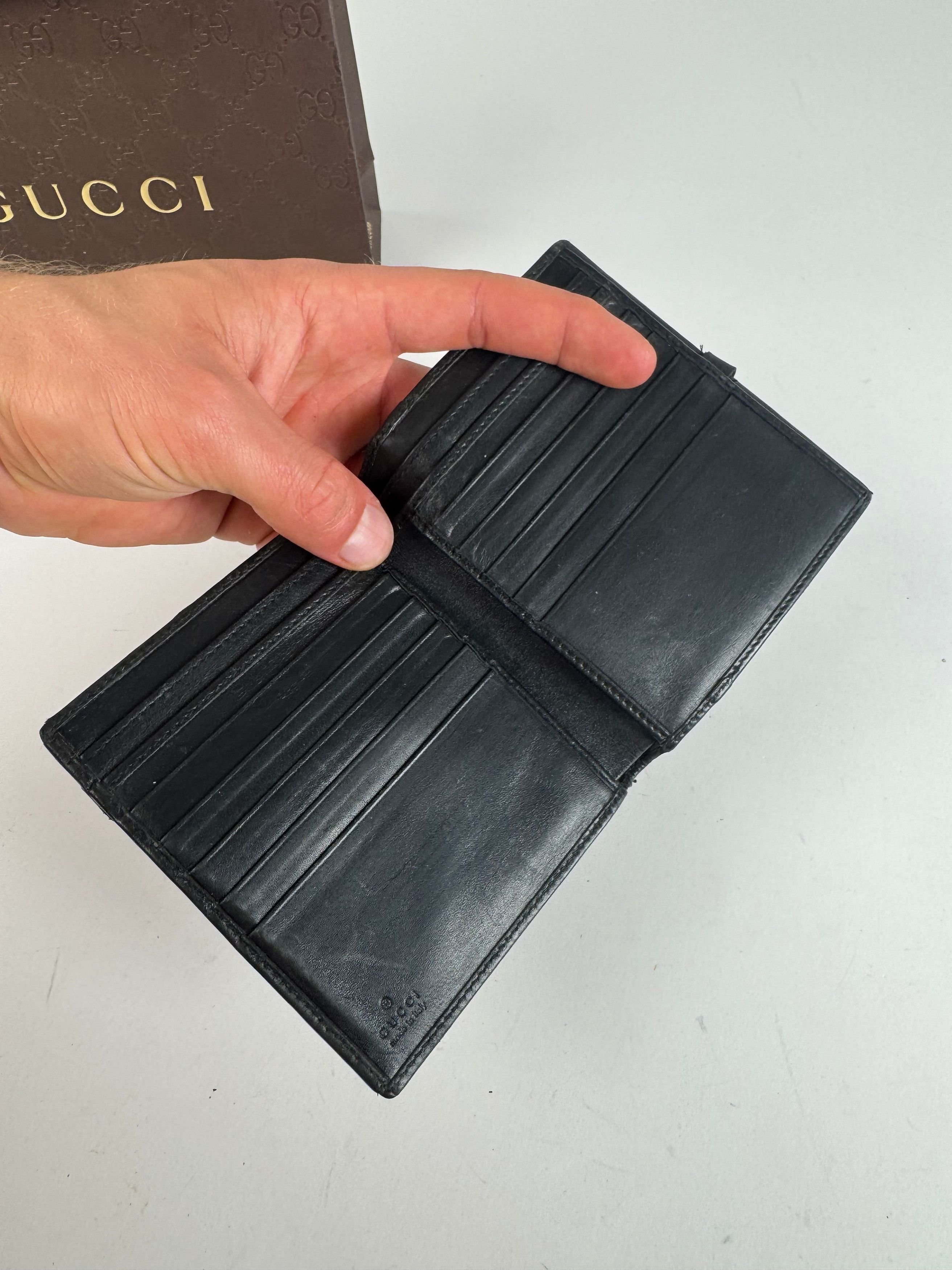 Gucci Vintage Canvas leather wallet black Size ONE SIZE - 8 Thumbnail
