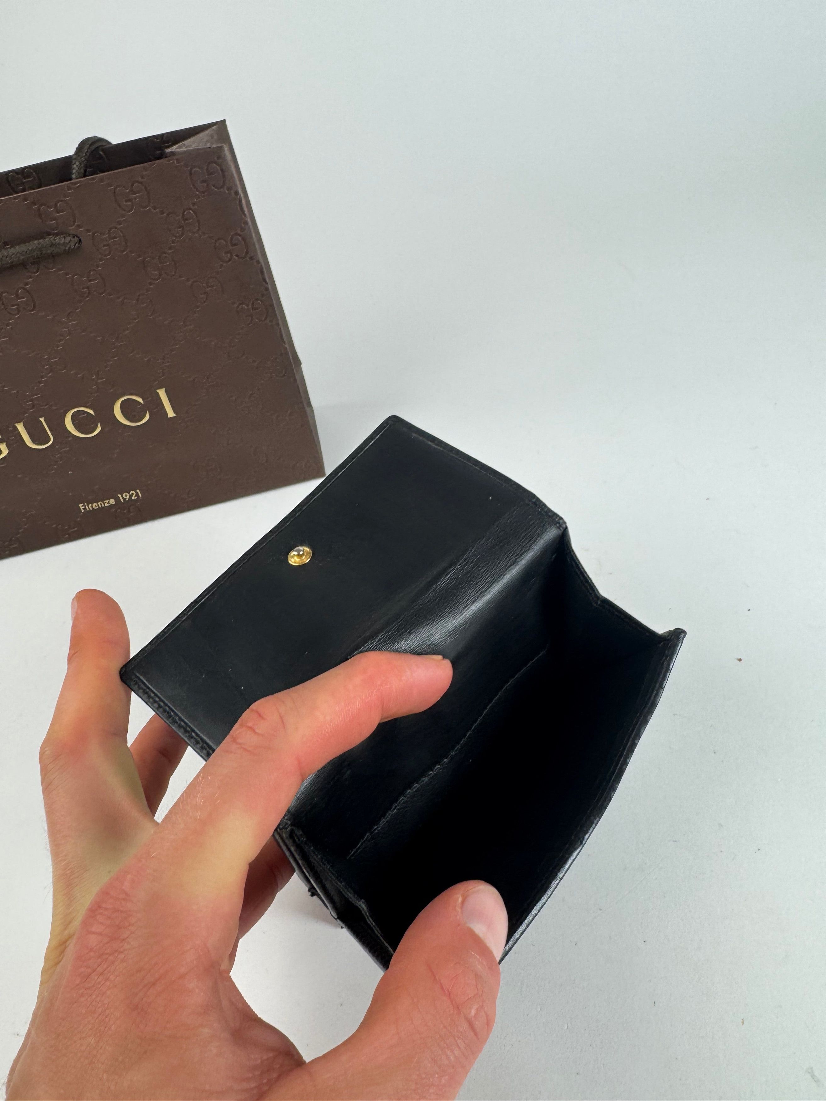 Gucci Vintage Canvas leather wallet black Size ONE SIZE - 5 Thumbnail