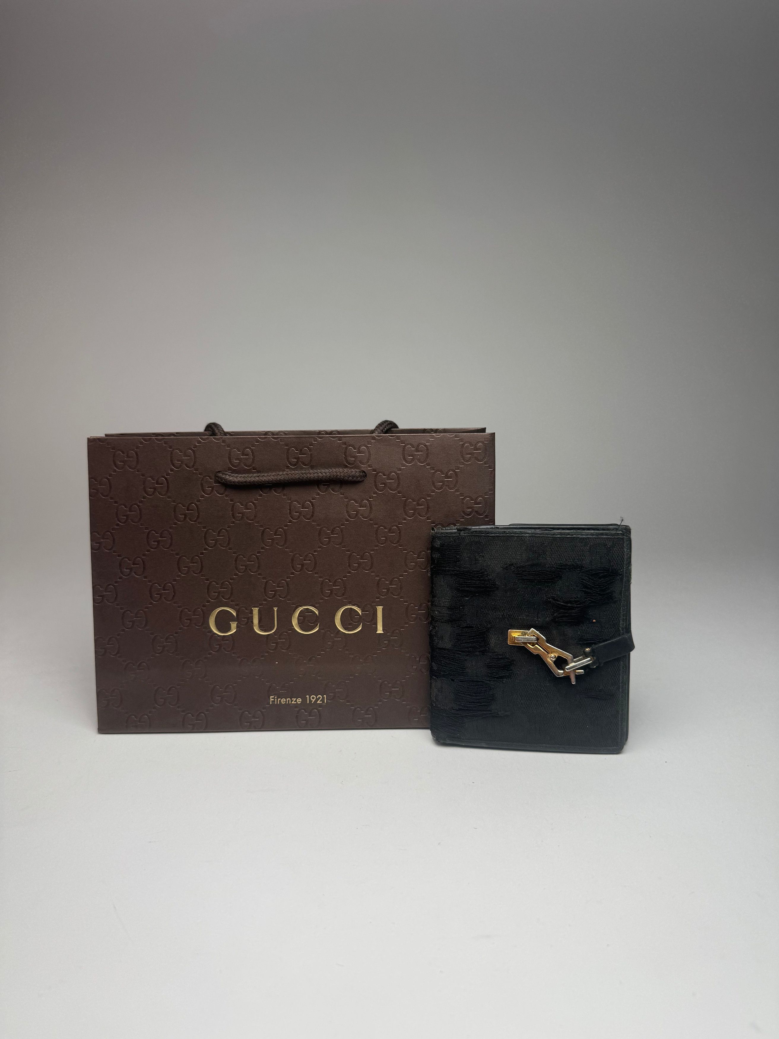 Gucci Vintage Canvas leather wallet black Size ONE SIZE - 10 Thumbnail