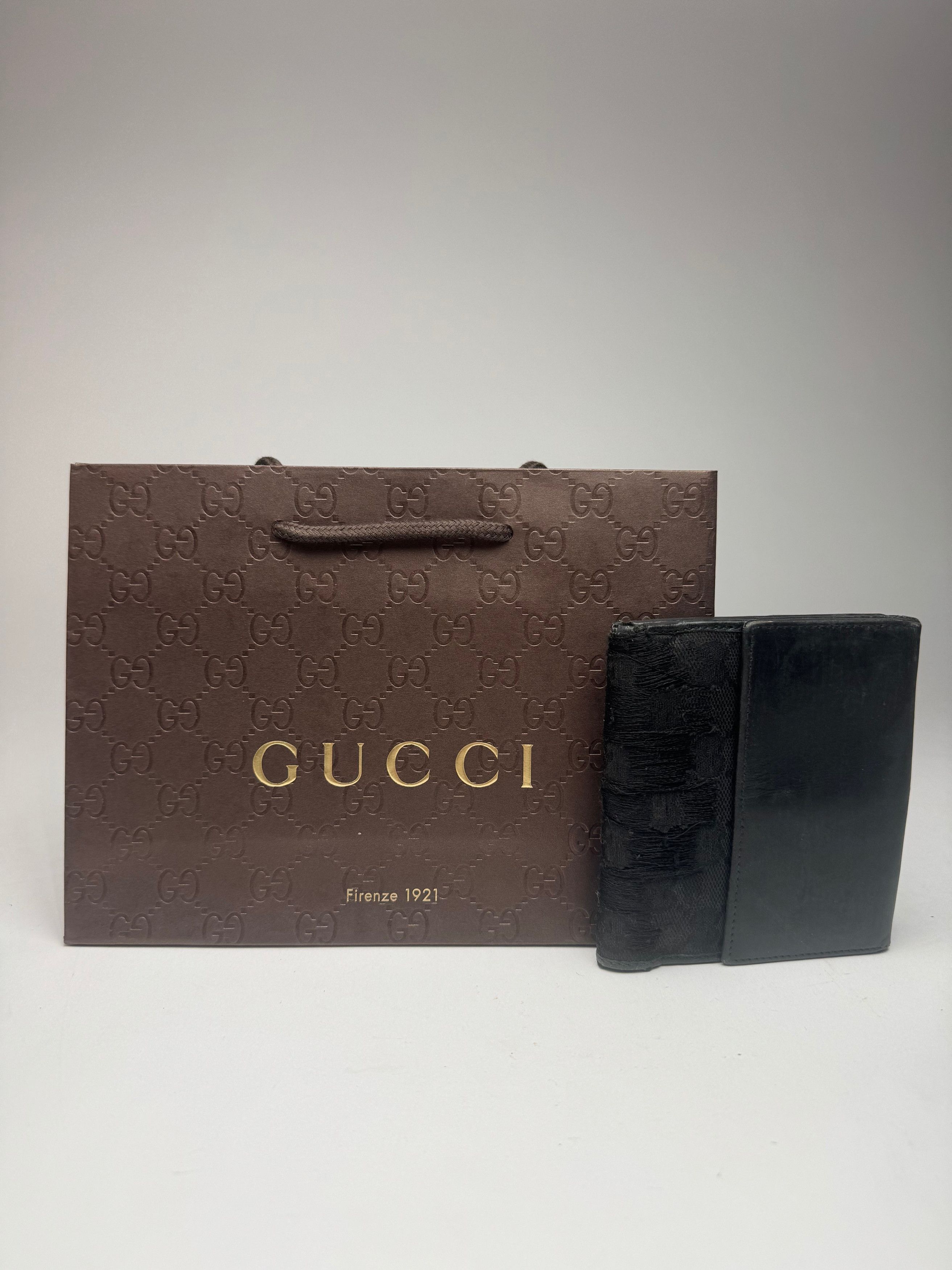 Gucci Vintage Canvas leather wallet black Size ONE SIZE - 2 Thumbnail