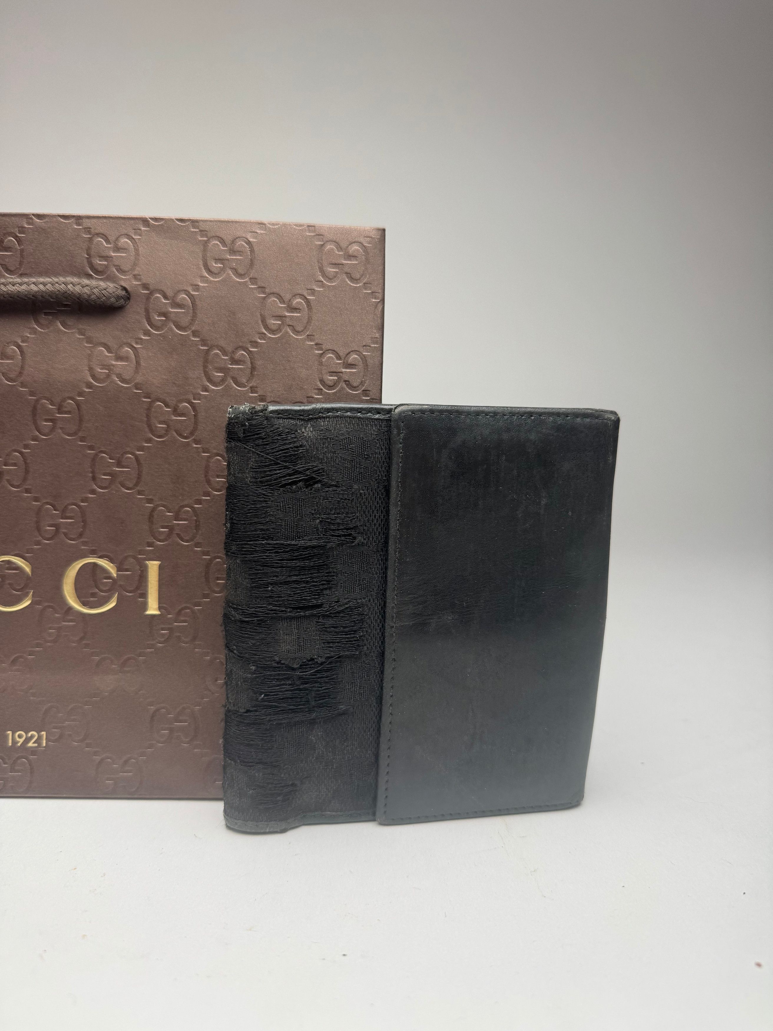 Gucci Vintage Canvas leather wallet black Size ONE SIZE - 9 Thumbnail