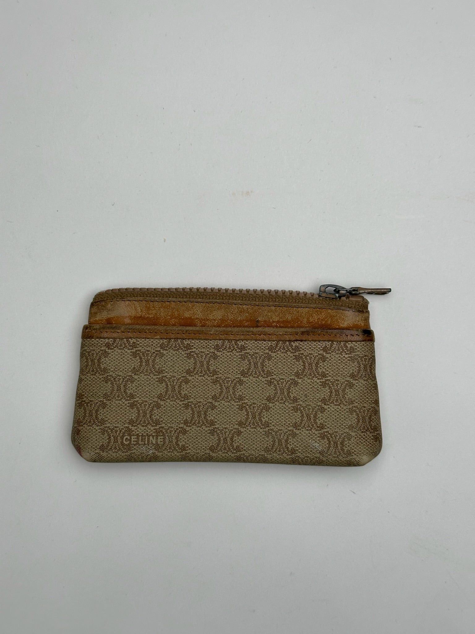 Celine Vintage Paris Leather Case / Card Holder Beige Size ONE SIZE - 2 Thumbnail