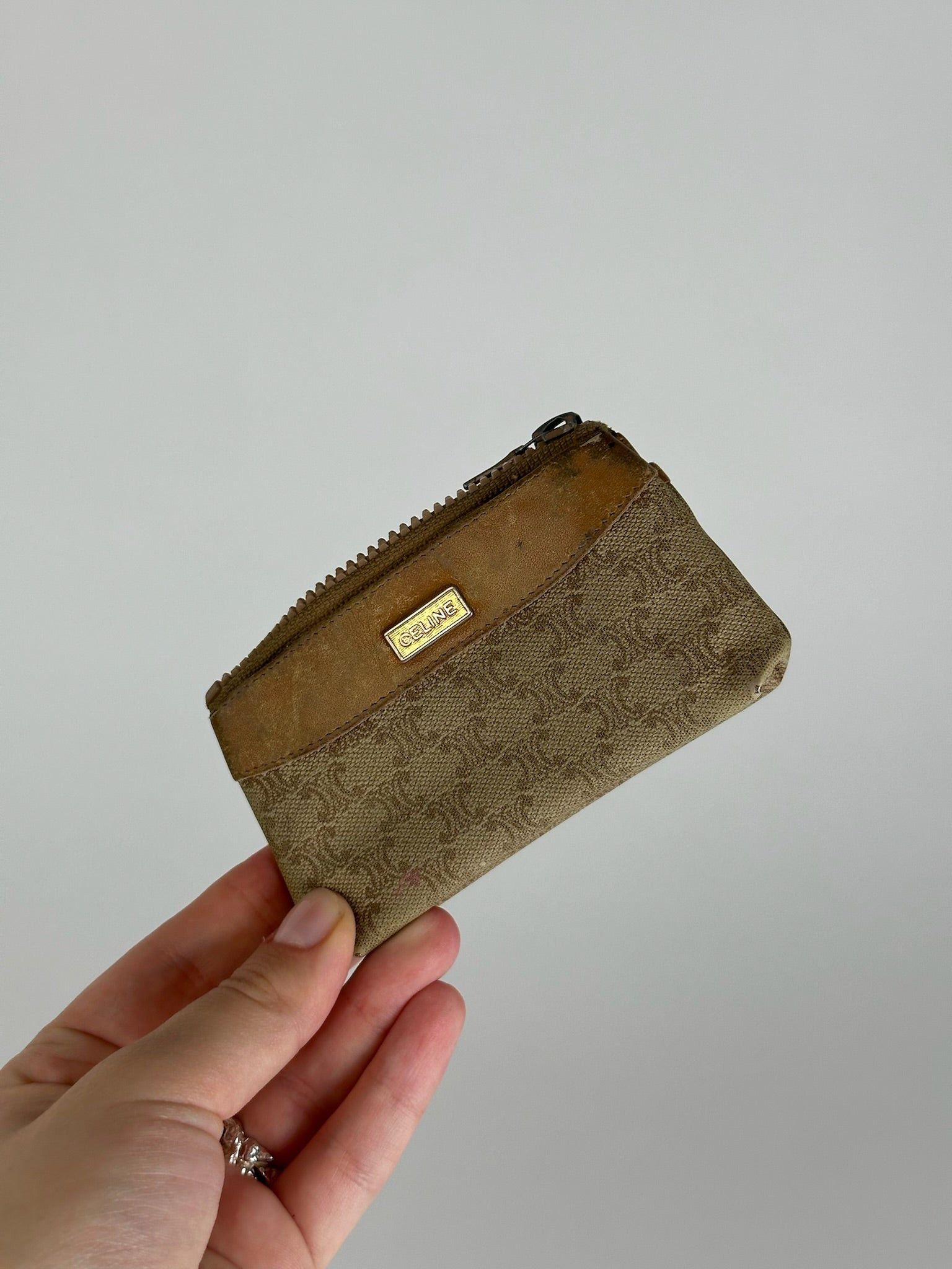 Celine Vintage Paris Leather Case / Card Holder Beige Size ONE SIZE - 4 Thumbnail