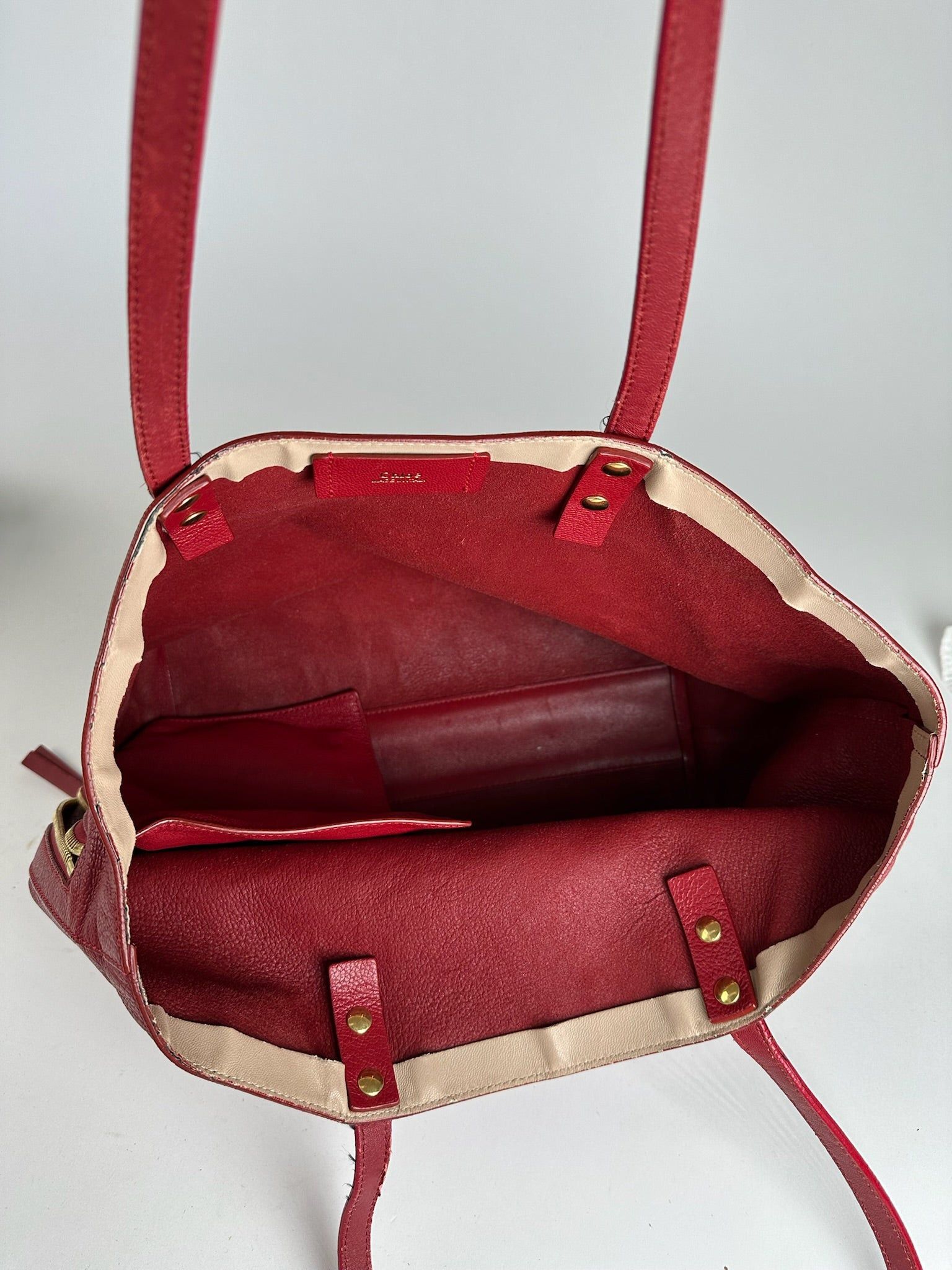 Chloe Vintage Prada Leather Shopper Red Size ONE SIZE - 5 Thumbnail