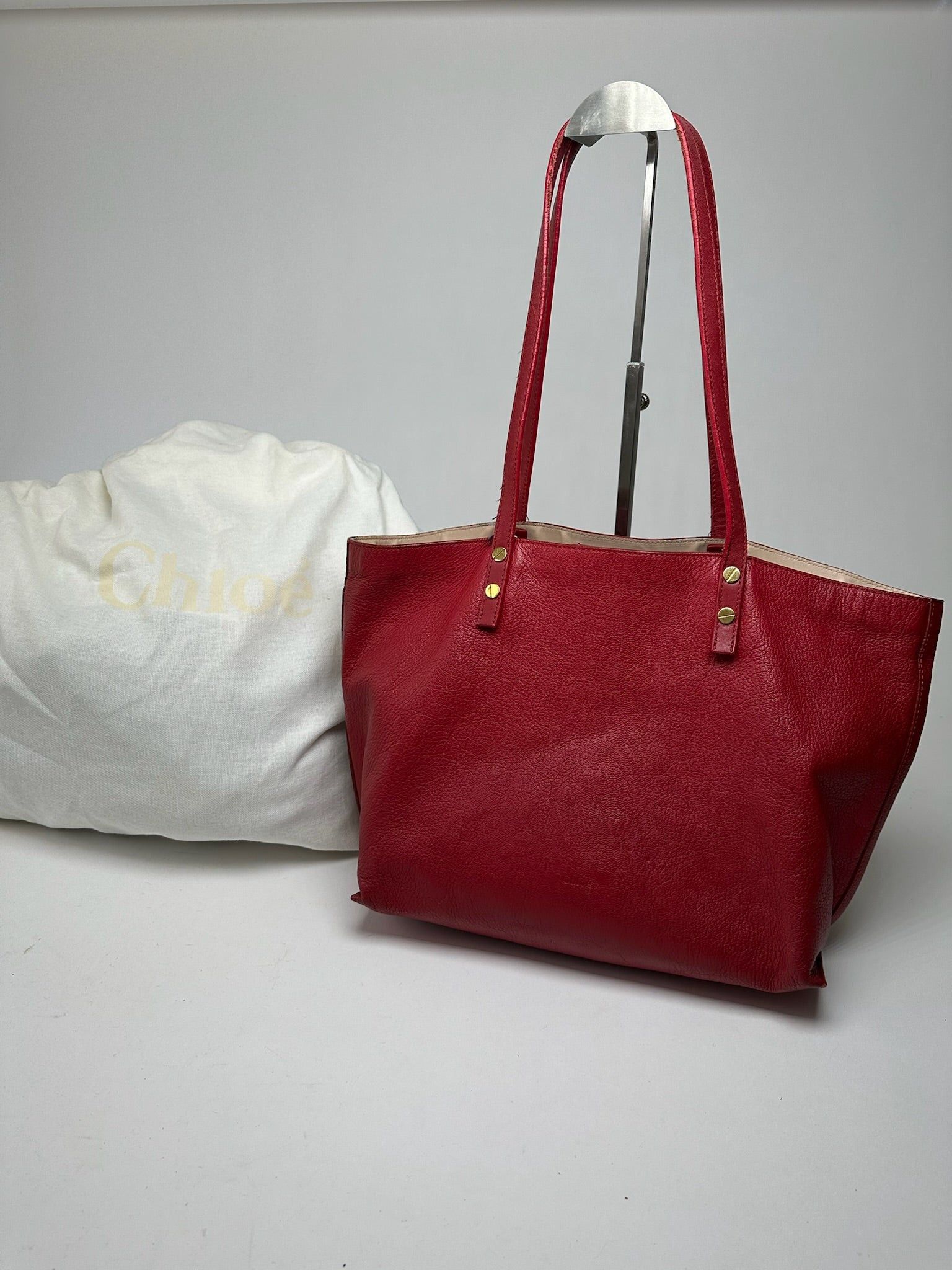 Chloe Vintage Prada Leather Shopper Red Size ONE SIZE - 3 Thumbnail
