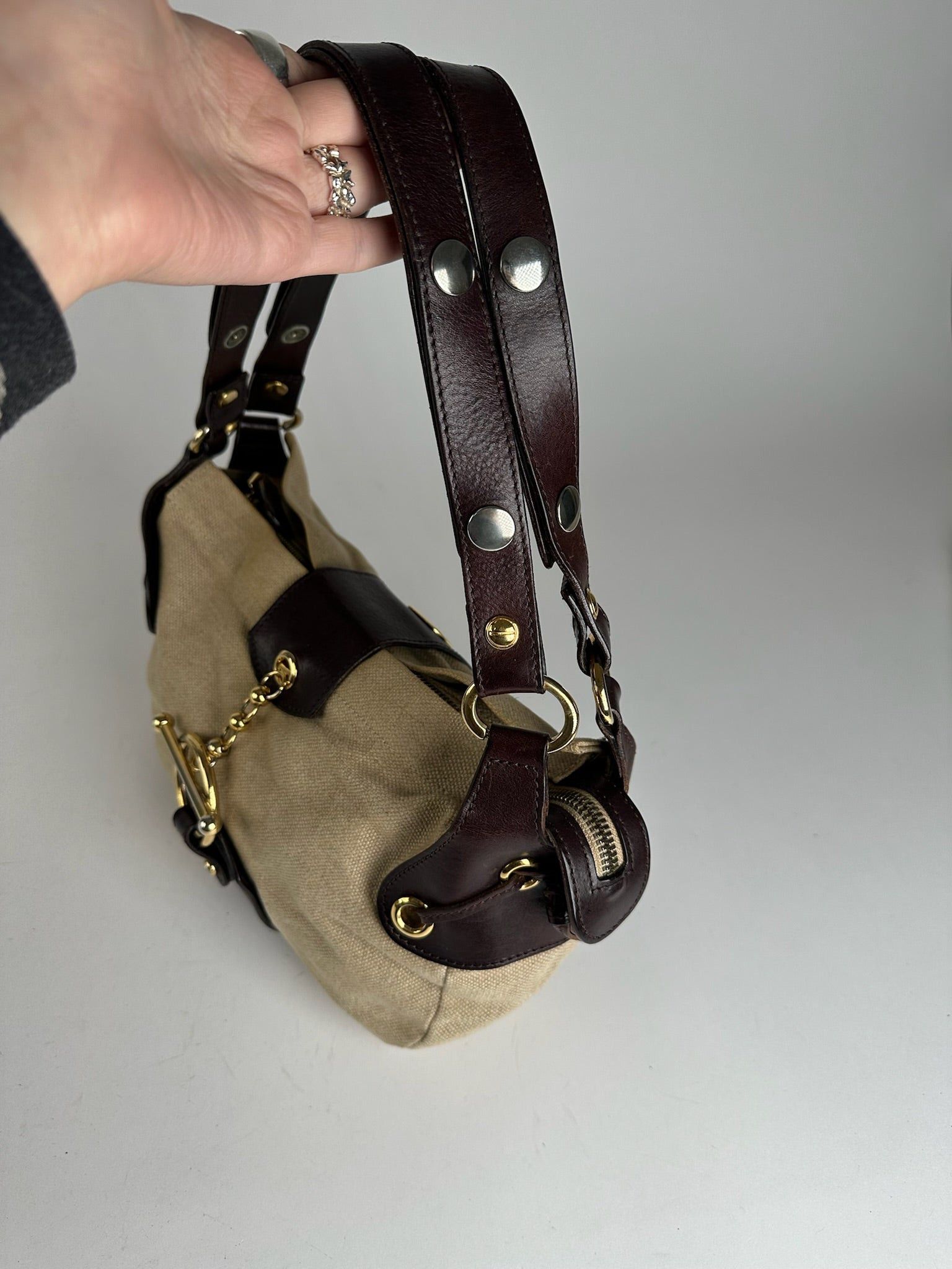 Marni Vintage Handbag Beige Brown Size ONE SIZE - 12 Thumbnail