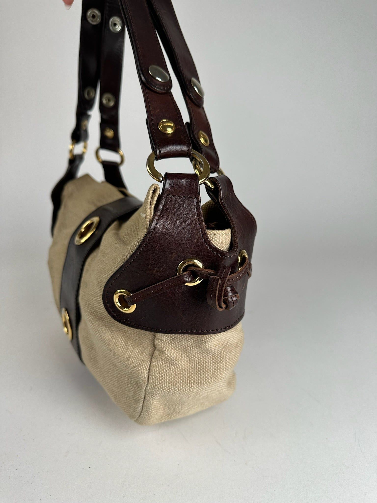Marni Vintage Handbag Beige Brown Size ONE SIZE - 11 Thumbnail