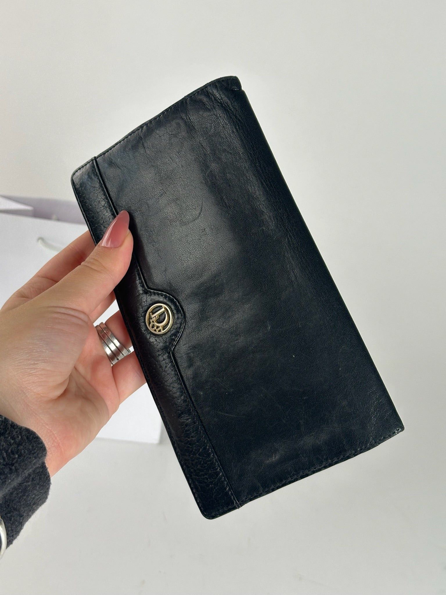Dior Vintage Leather ID holder black Size ONE SIZE - 7 Thumbnail