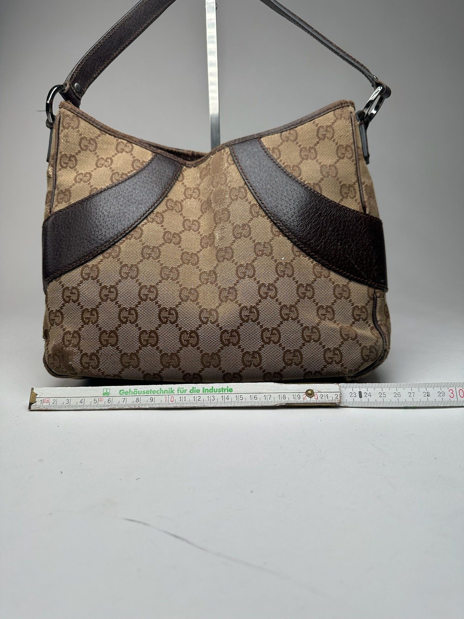Gucci Vintage Canvas Mongram Handbag beige brown Size ONE SIZE - 8 Thumbnail