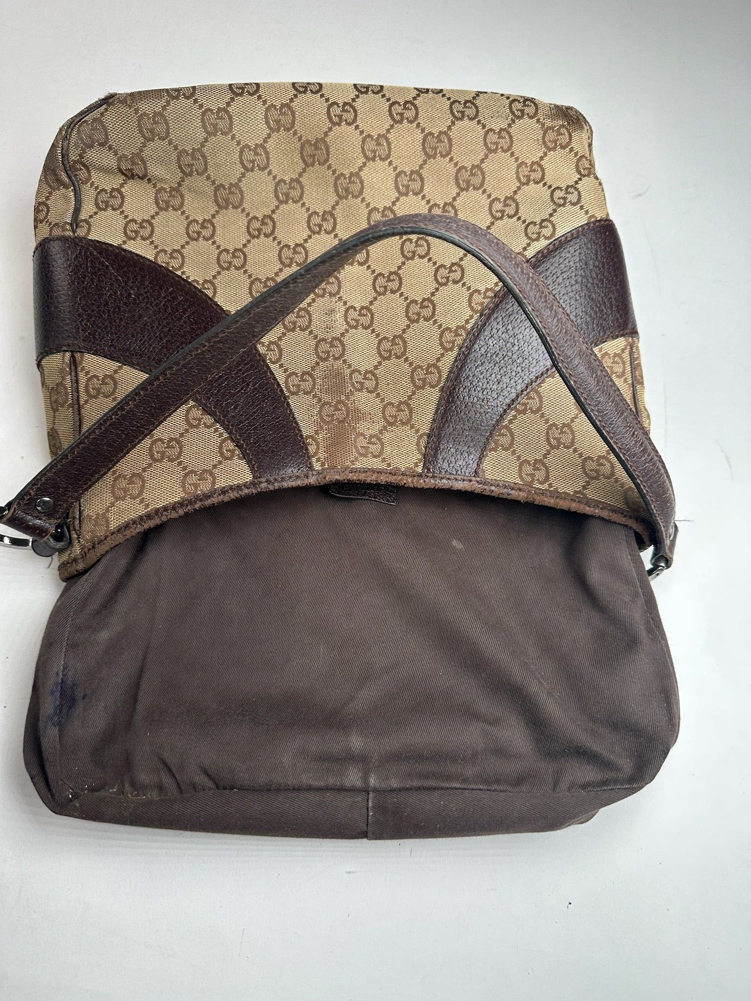 Gucci Vintage Canvas Mongram Handbag beige brown Size ONE SIZE - 5 Thumbnail
