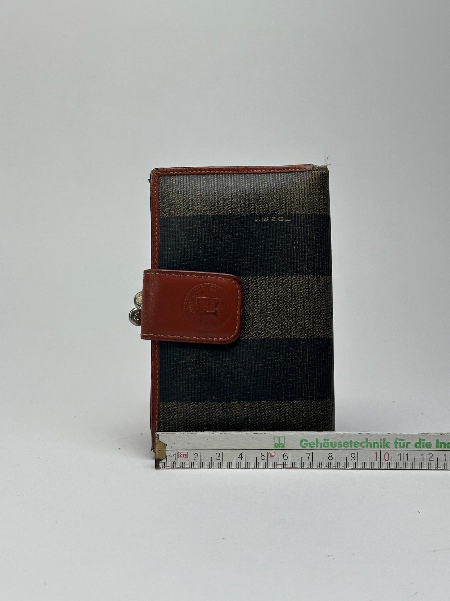 Fendi Vintage Roma Leather Wallet Brown orange striped Size ONE SIZE - 11 Thumbnail