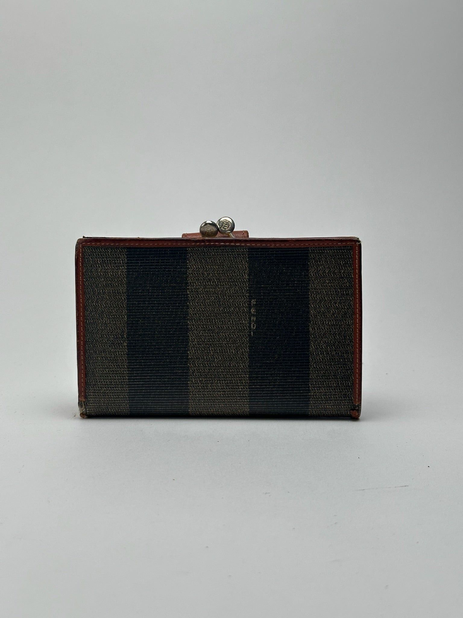 Fendi Vintage Roma Leather Wallet Brown orange striped Size ONE SIZE - 2 Thumbnail