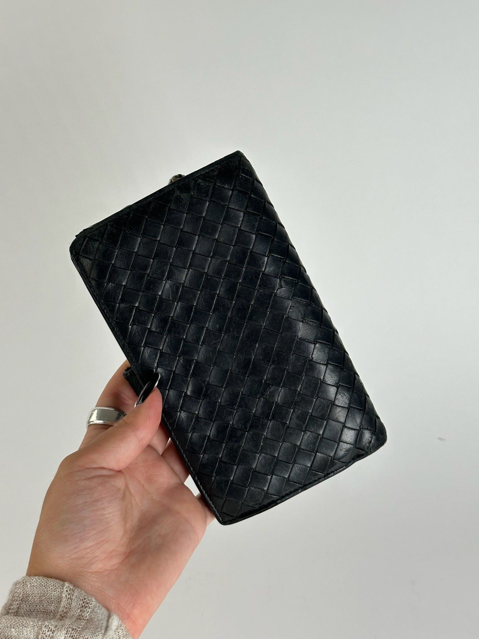 Bottega Veneta Vintage Leather wallet brown black Size ONE SIZE - 8 Thumbnail